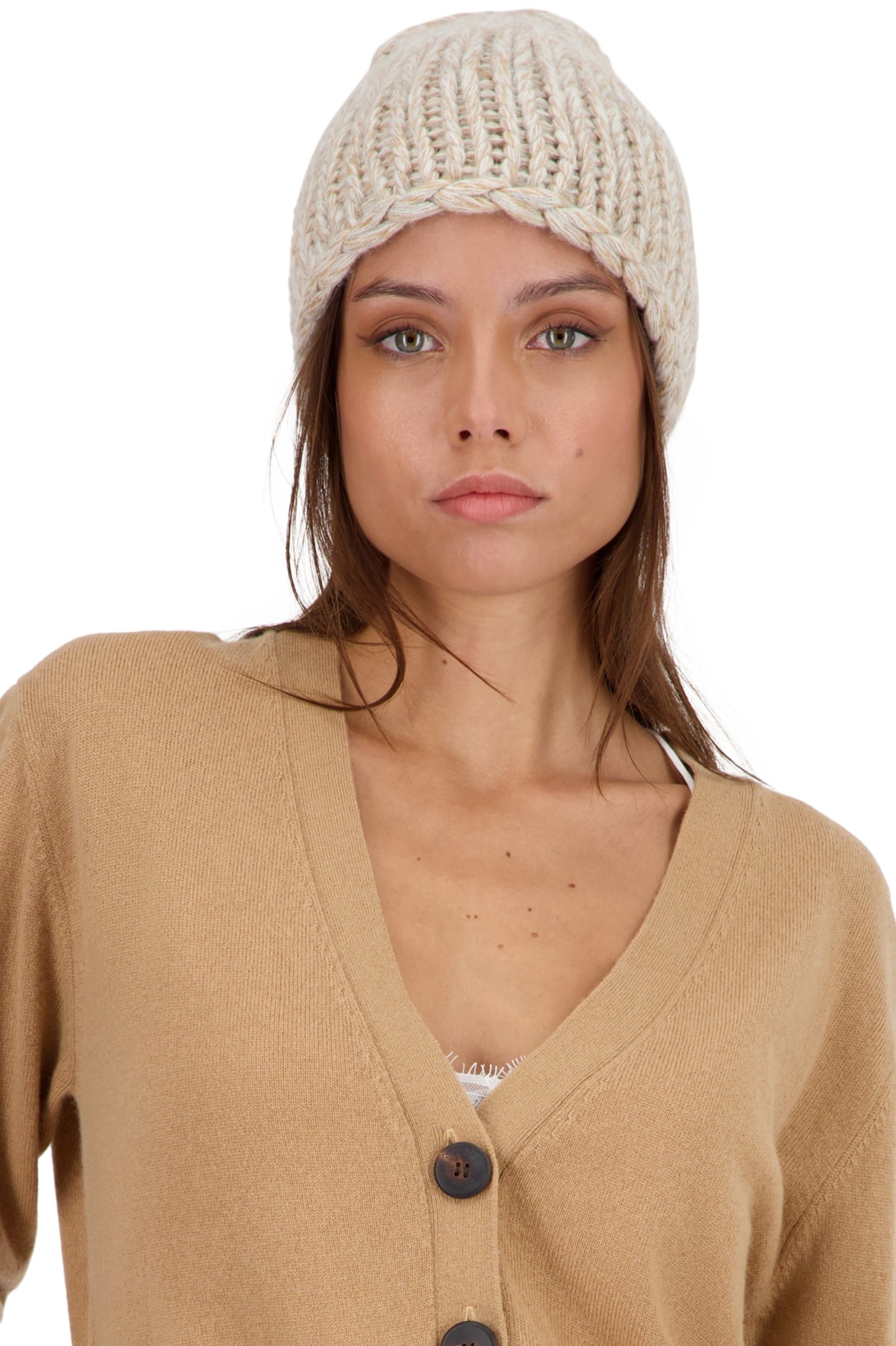 Cashmere accessories exclusive tchoopy natural brown natural ecru ciel 26 x 23 cm