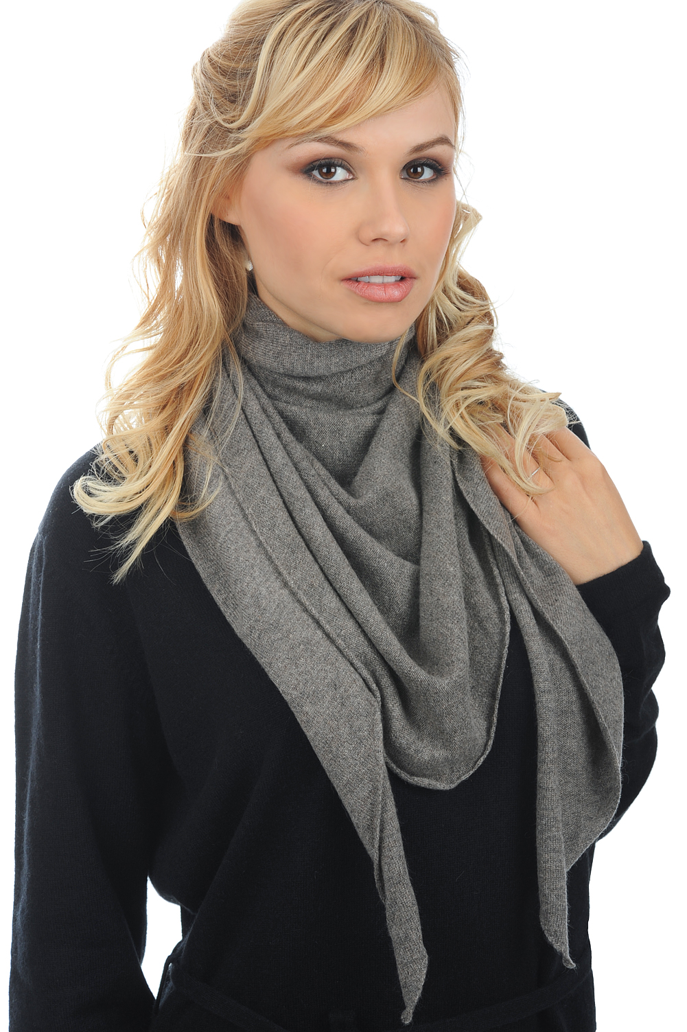 Cashmere accessories scarves mufflers argan dove chine one size