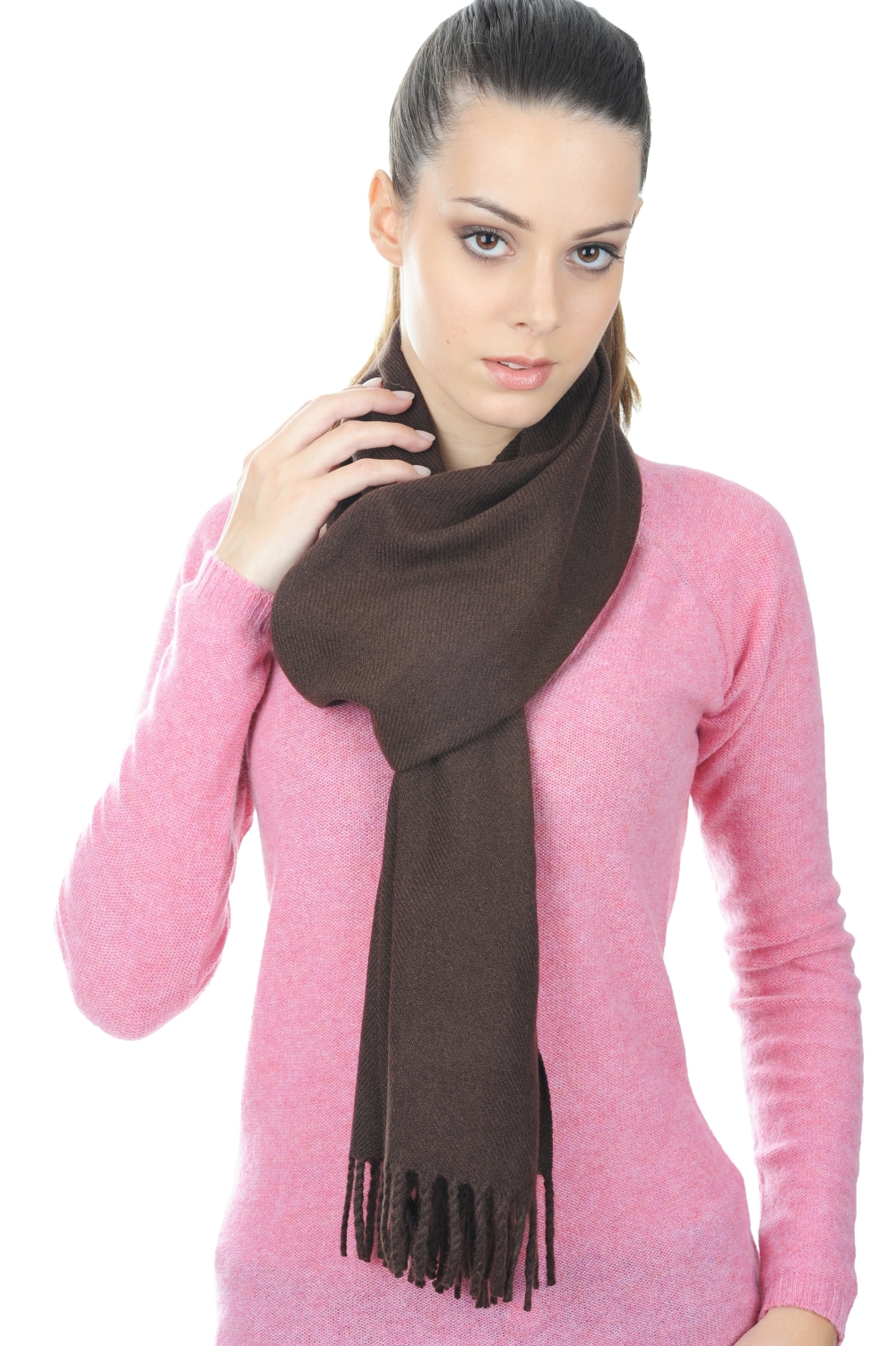 Cashmere accessories scarves mufflers kazu200 capuccino 200 x 35 cm