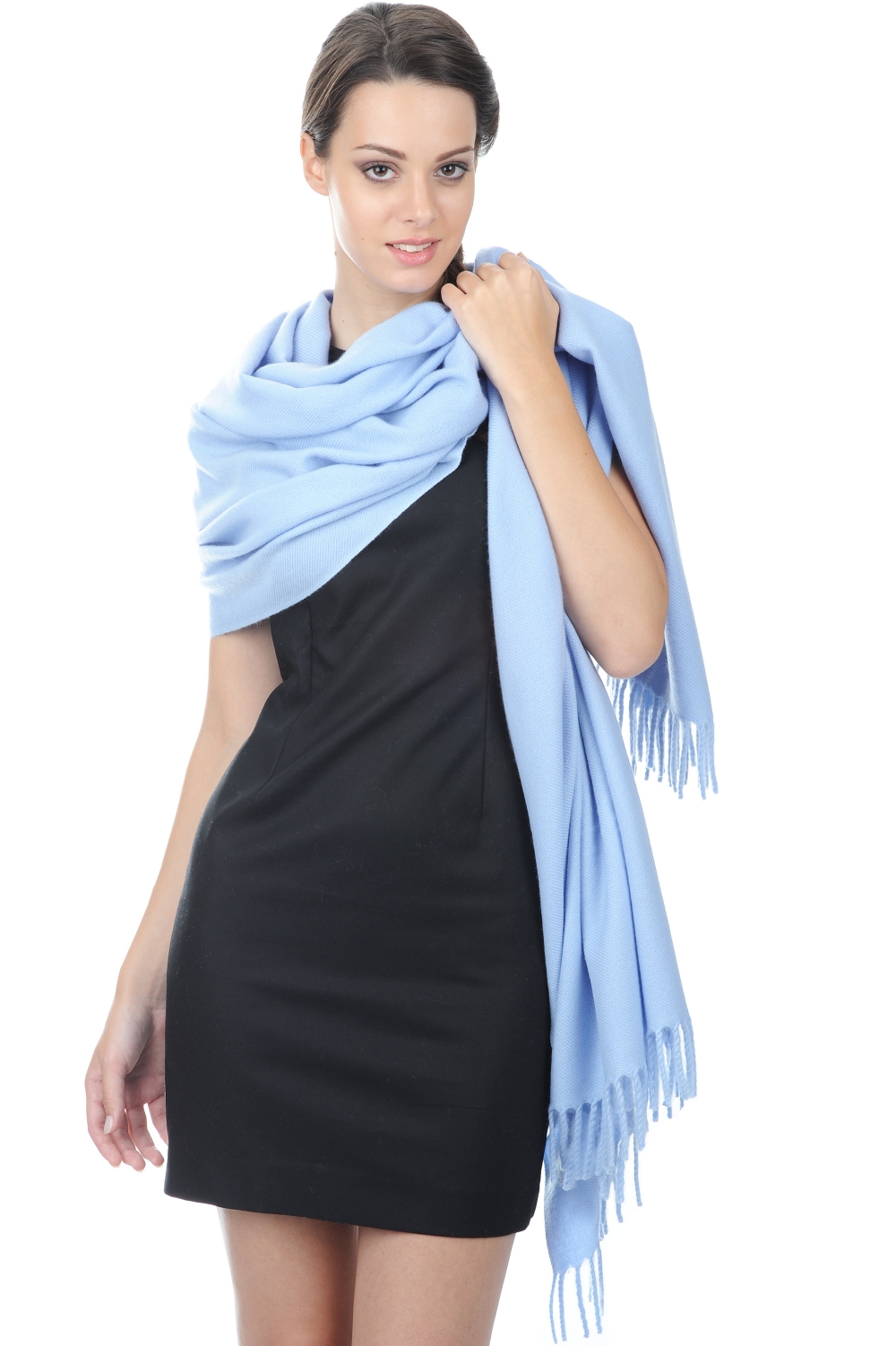 Cashmere accessories scarves mufflers niry blue sky 200x90cm