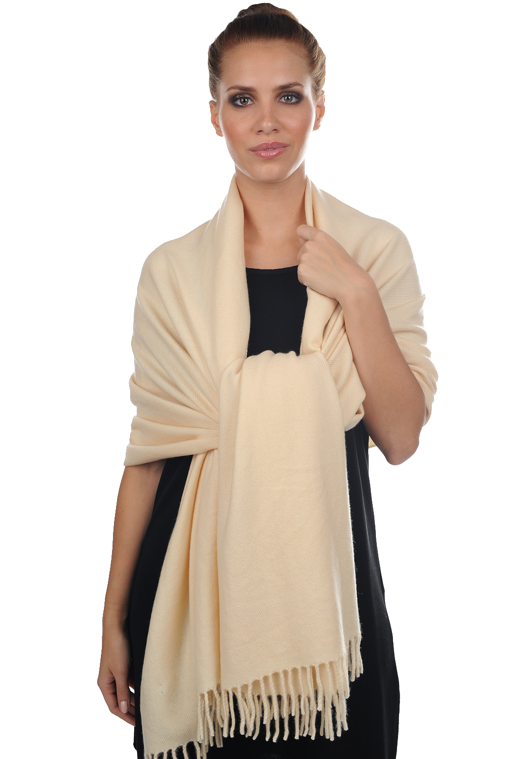 Cashmere accessories scarves mufflers niry champagne 200x90cm