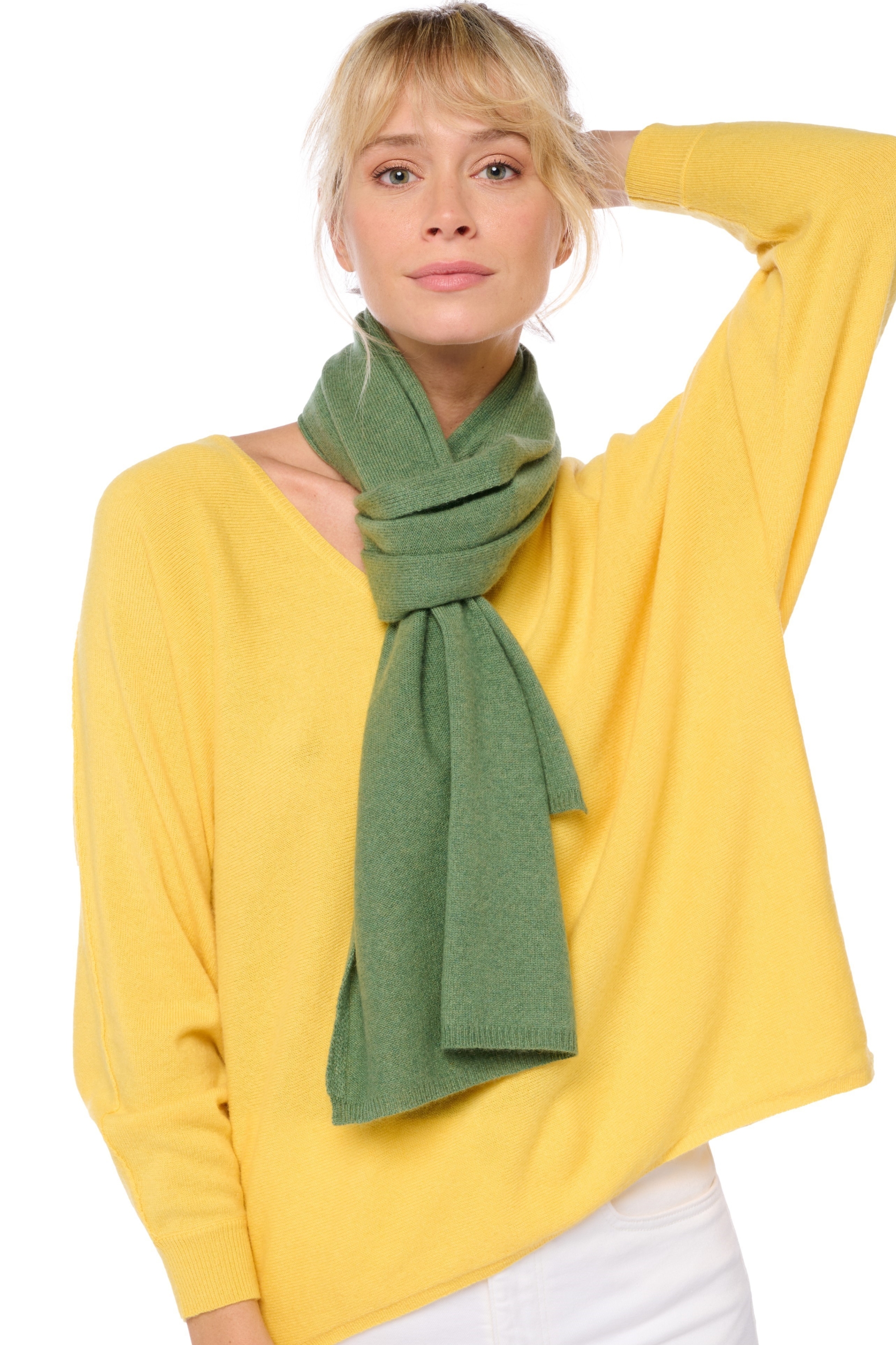 Cashmere accessories scarves mufflers ozone foliage 160 x 30 cm