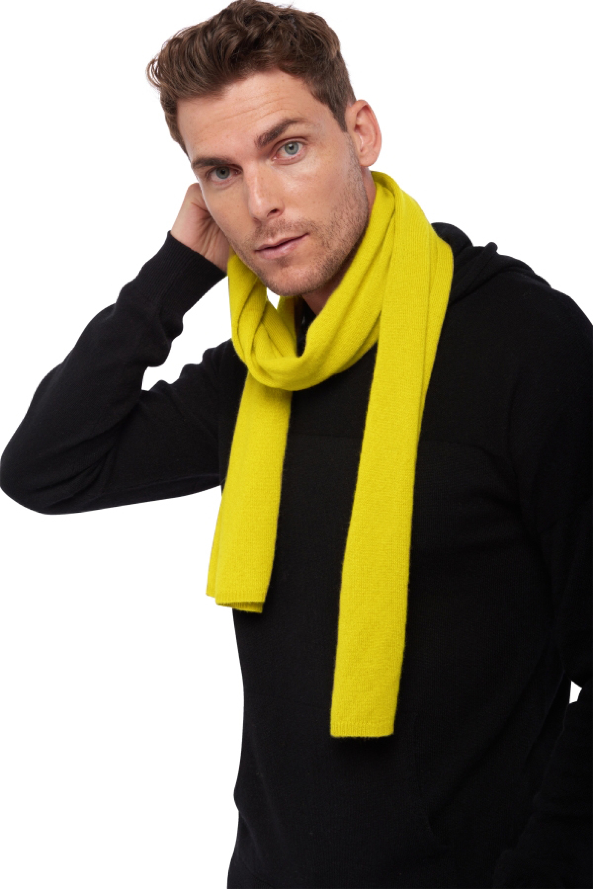 Cashmere accessories scarves mufflers ozone maize 160 x 30 cm