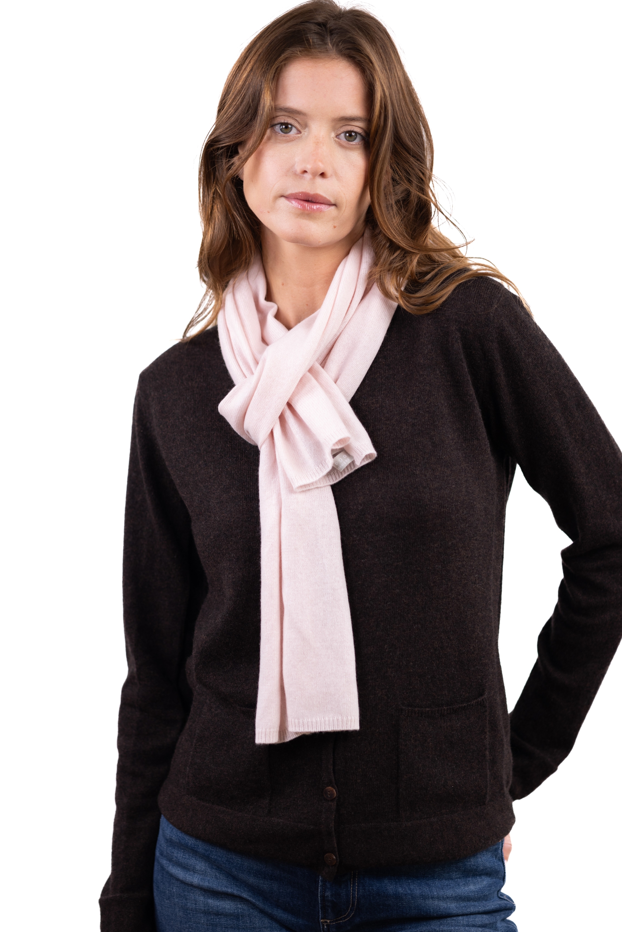 Cashmere accessories scarves mufflers ozone mallow 160 x 30 cm