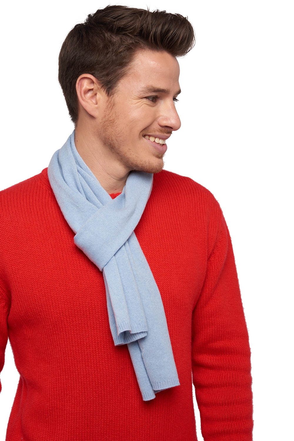 Cashmere accessories scarves mufflers ozone sky blue 160 x 30 cm