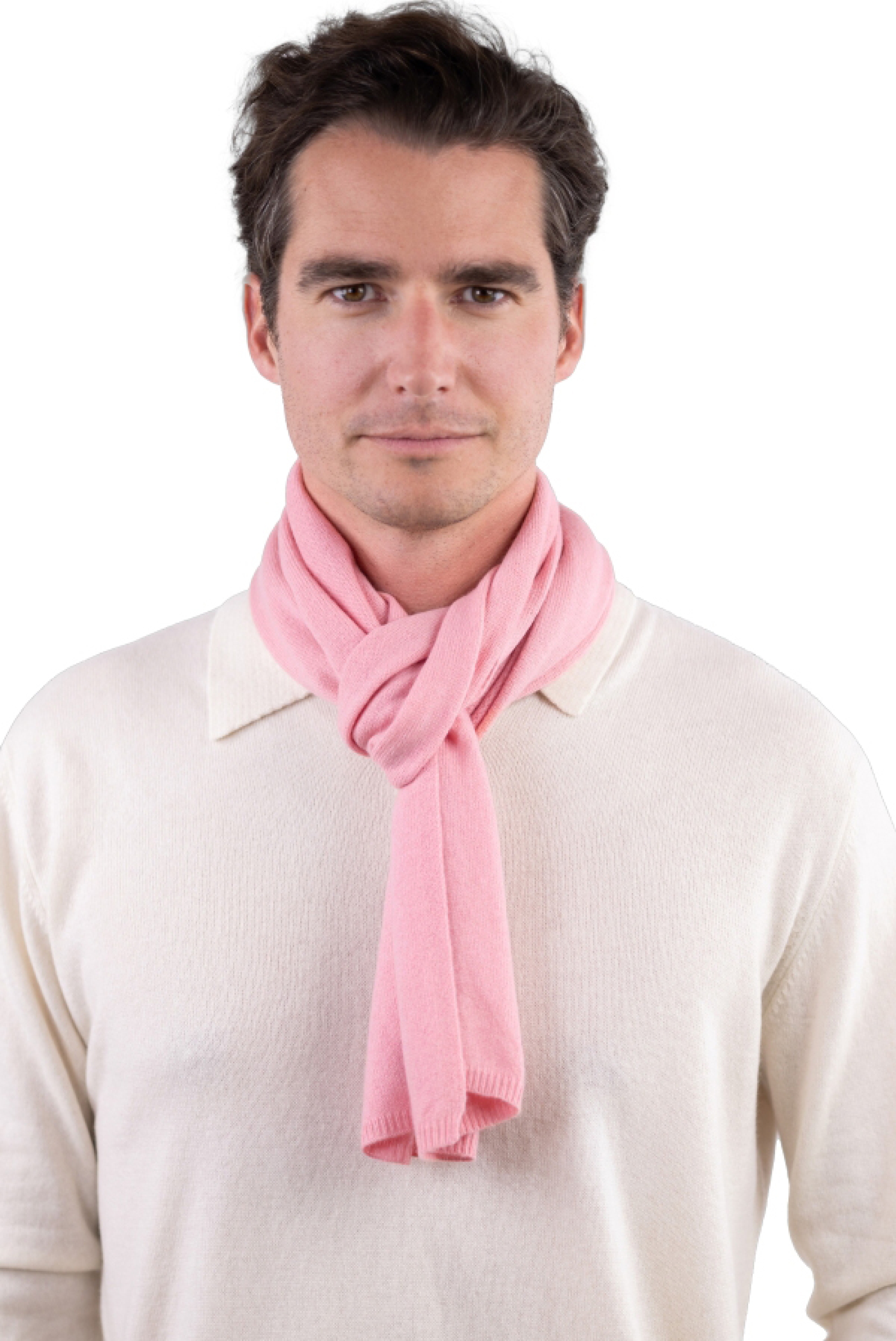 Cashmere accessories scarves mufflers ozone strawberry ice 160 x 30 cm