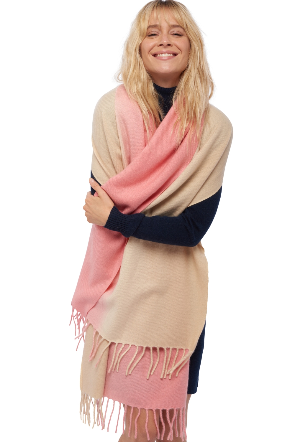 Cashmere accessories scarves mufflers vaasa natural beige peach 200 x 70 cm