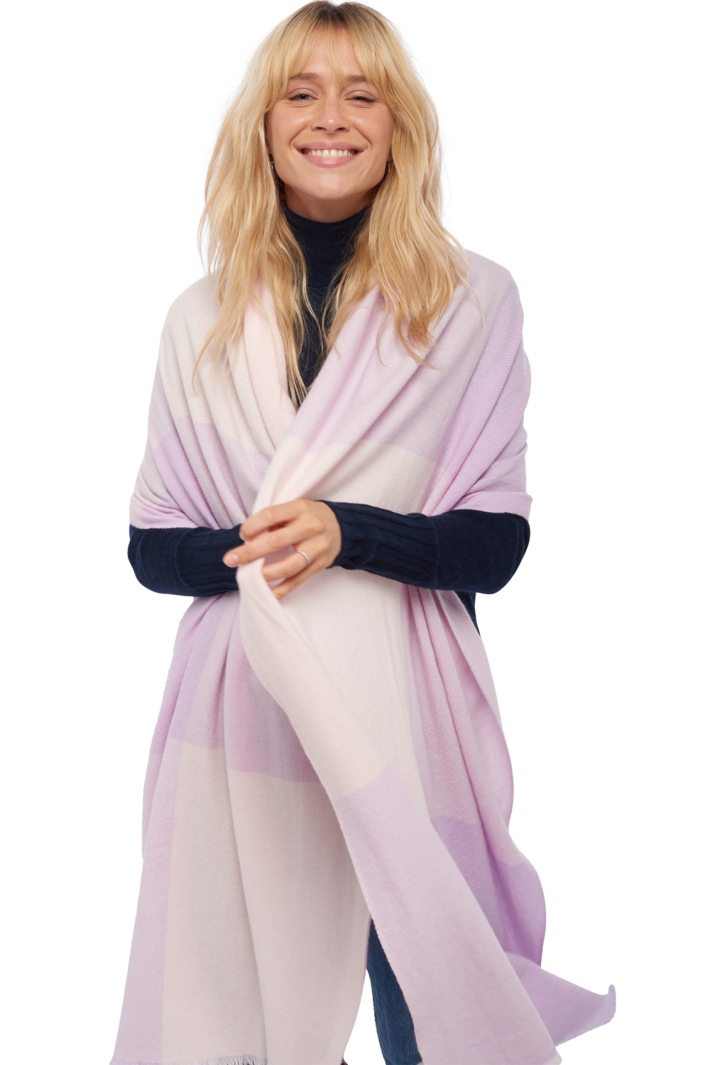 Cashmere accessories scarves mufflers verona lilas shinking violet 225 x 75 cm