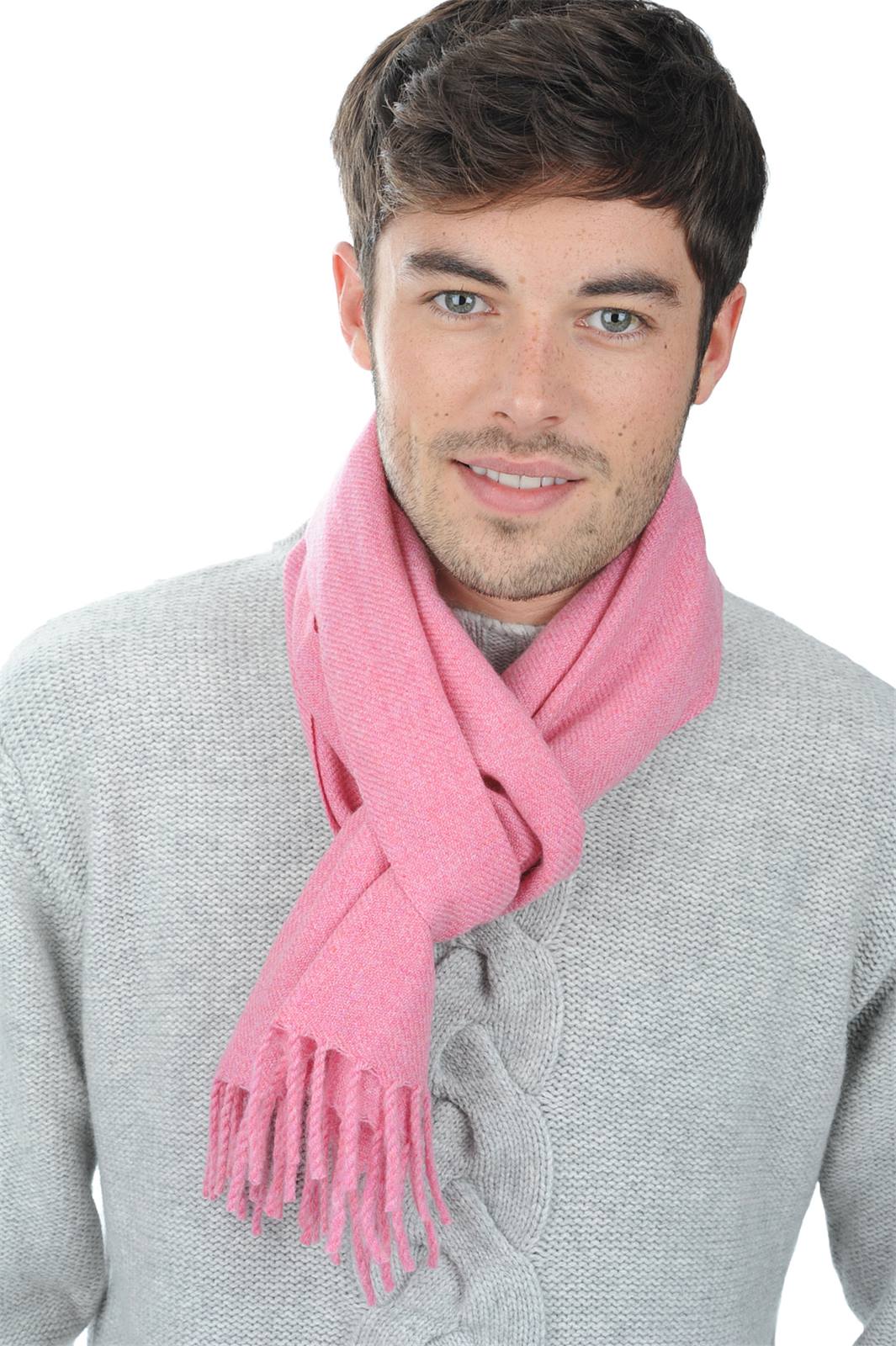 Cashmere accessories scarves mufflers zak170 bubble gum 170 x 25 cm