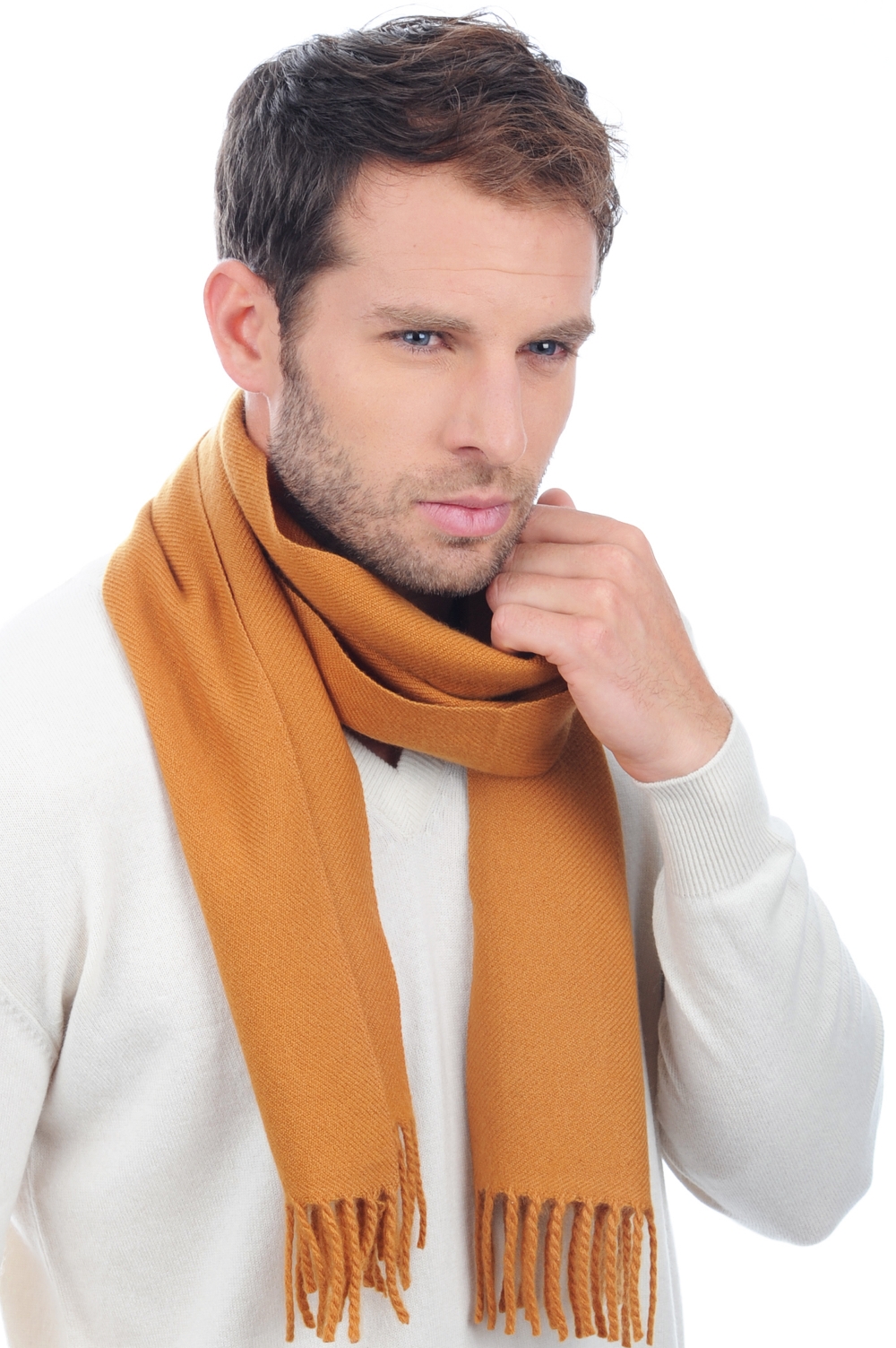 Cashmere accessories scarves mufflers zak170 peanut butter 170 x 25 cm