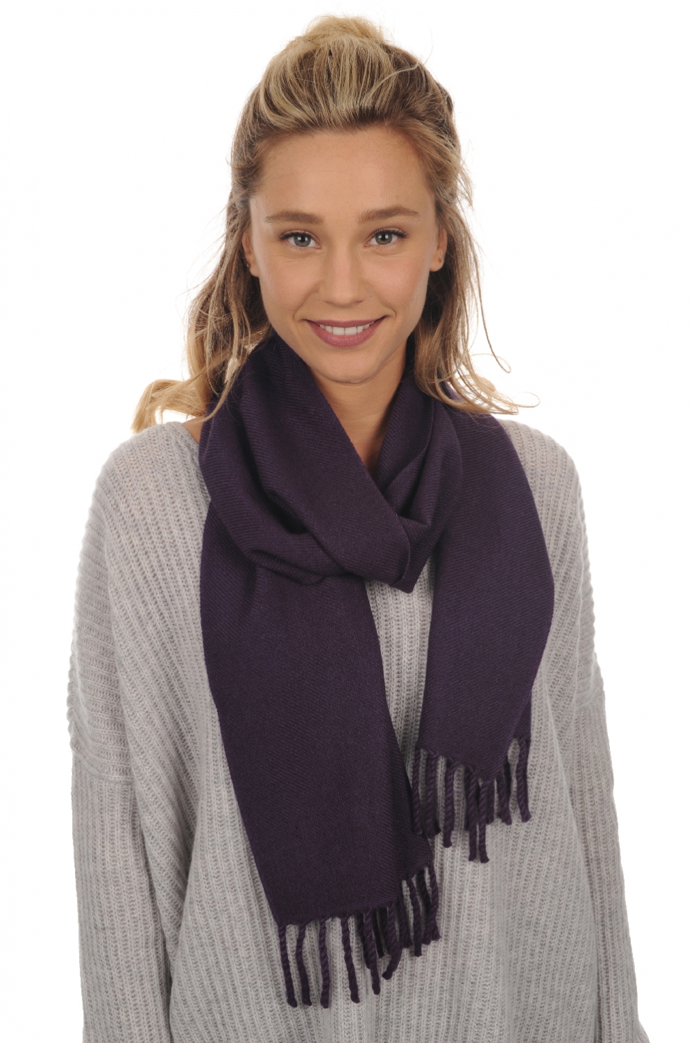 Cashmere accessories scarves mufflers zak170 purple violet 170 x 25 cm