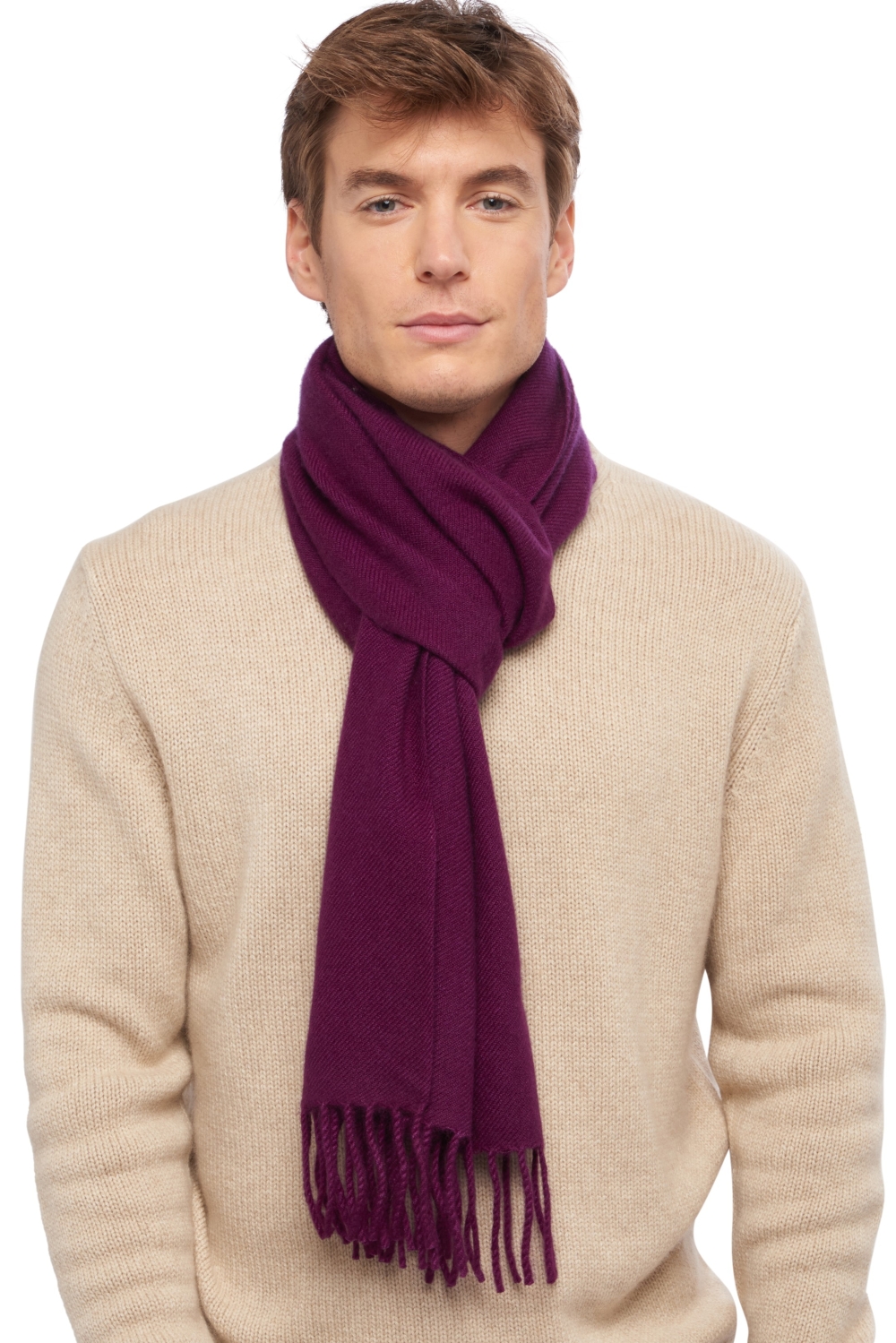 Cashmere accessories scarves mufflers zak200 bright violette 200 x 35 cm
