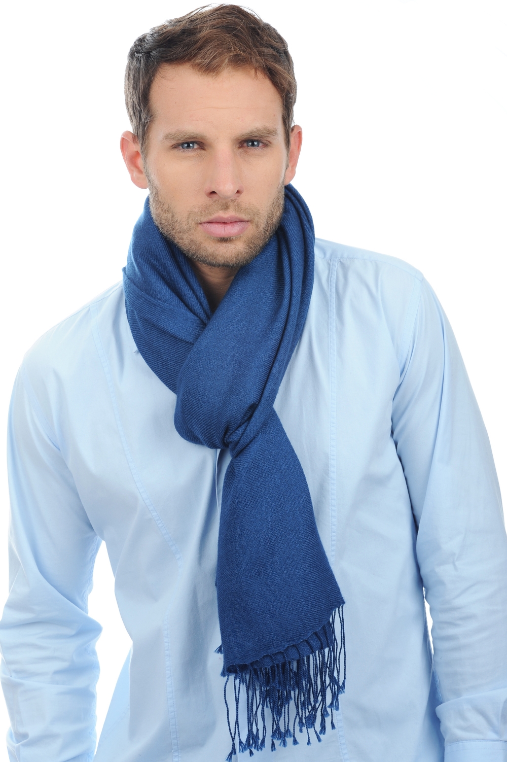 Cashmere accessories shawls diamant dark blue 201 cm x 71 cm