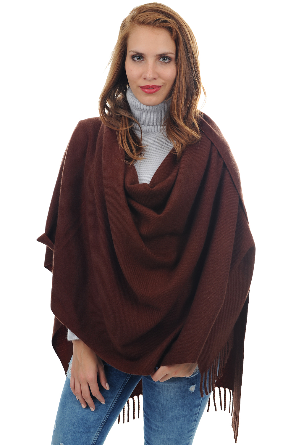 Cashmere accessories shawls niry chocolate 200x90cm