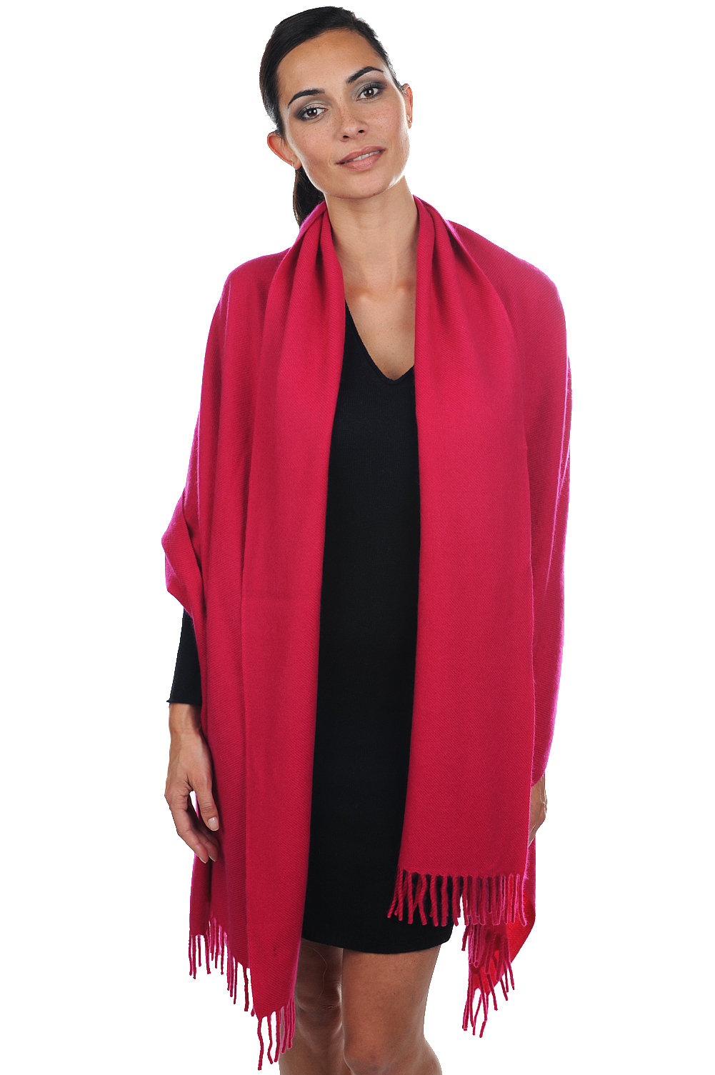 Cashmere accessories shawls niry fuchsia 200x90cm