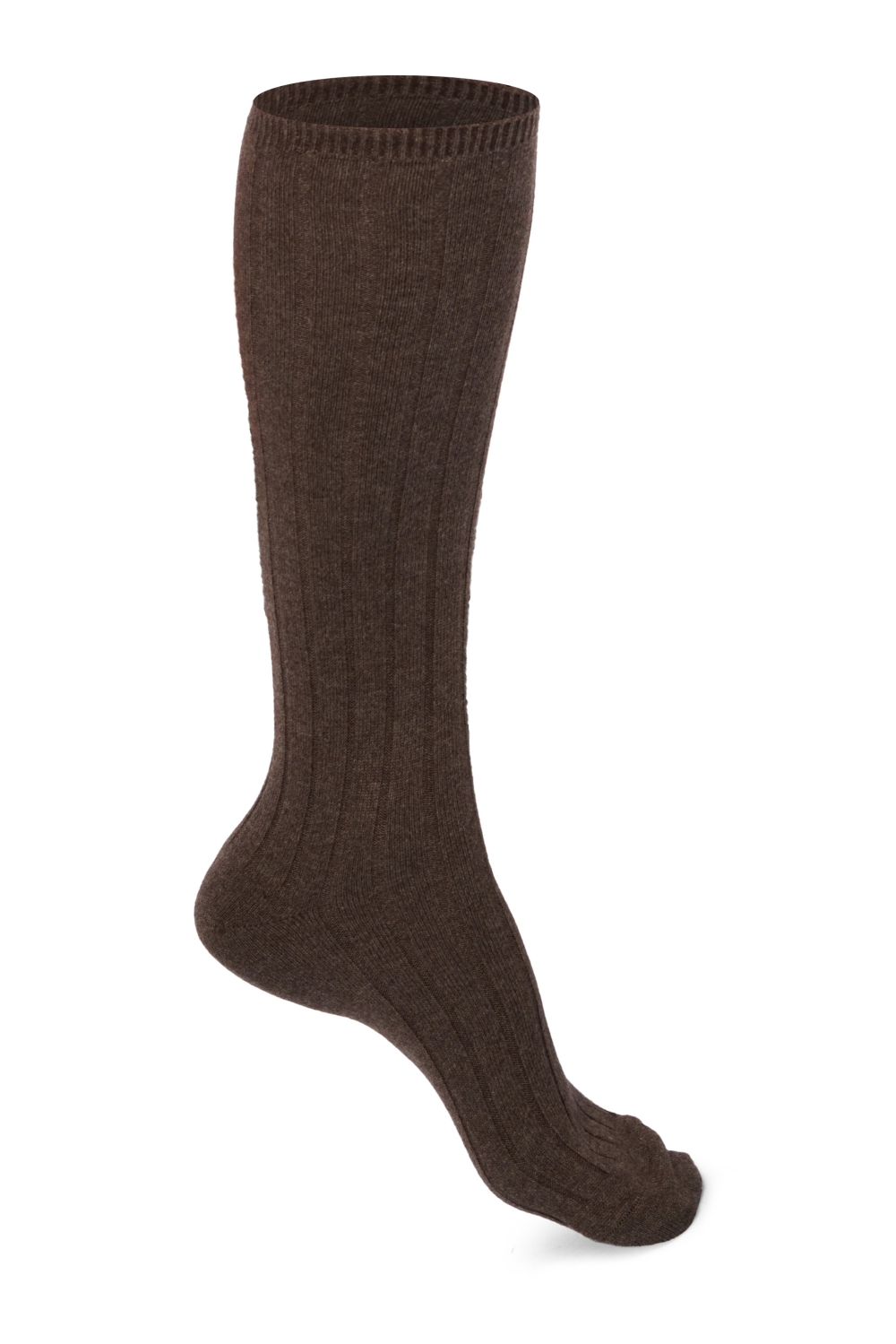 Cashmere accessories socks dragibus long m marron chine 3 5 35 38 