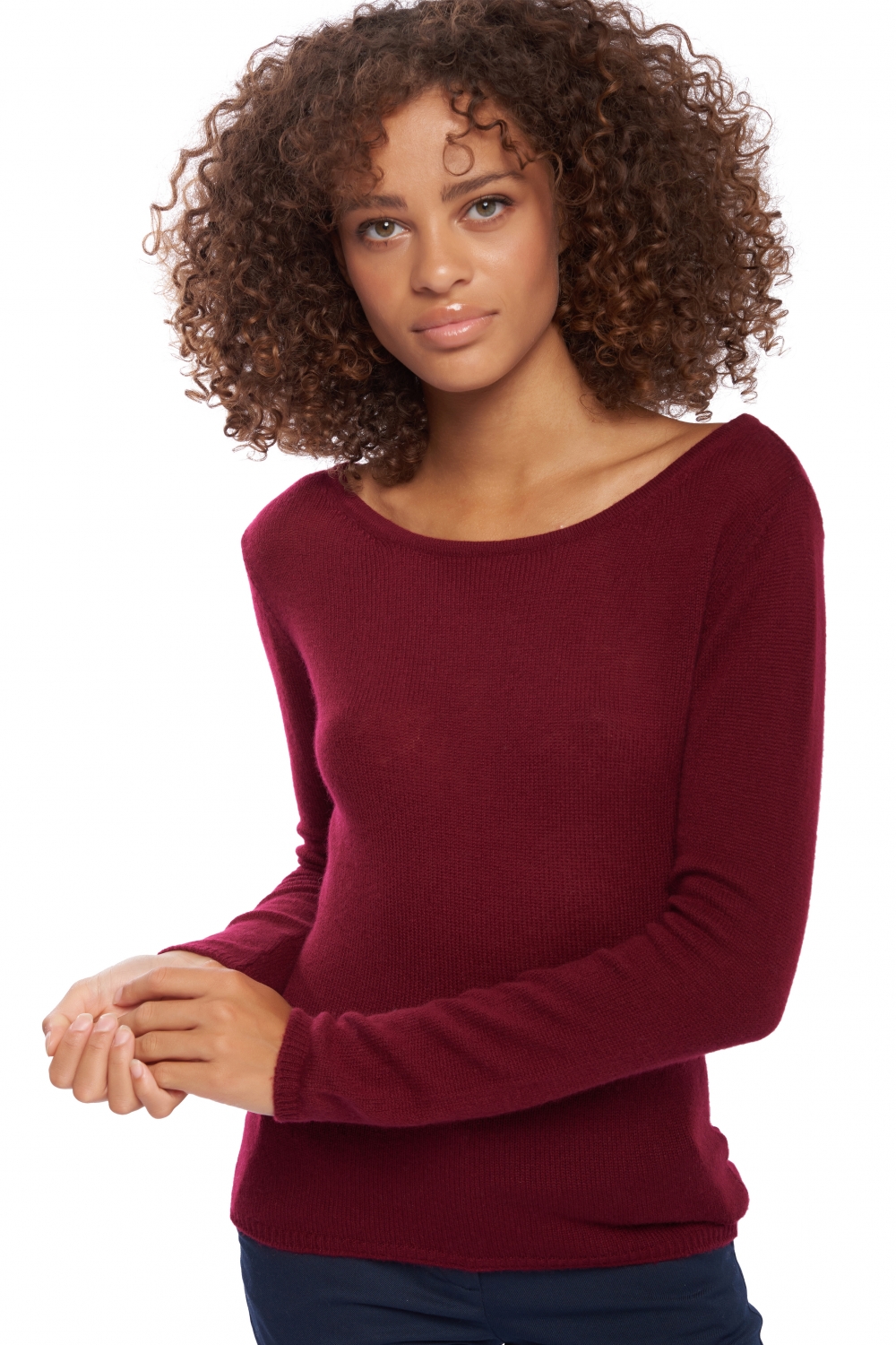 Cashmere ladies basic sweaters at low prices caleen bordeaux 3xl