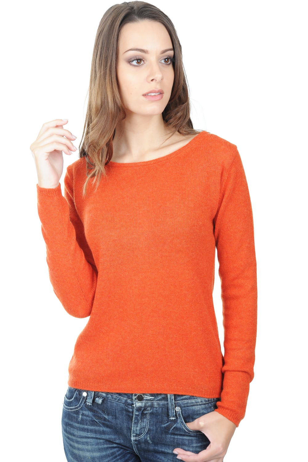 Cashmere ladies basic sweaters at low prices caleen paprika 4xl