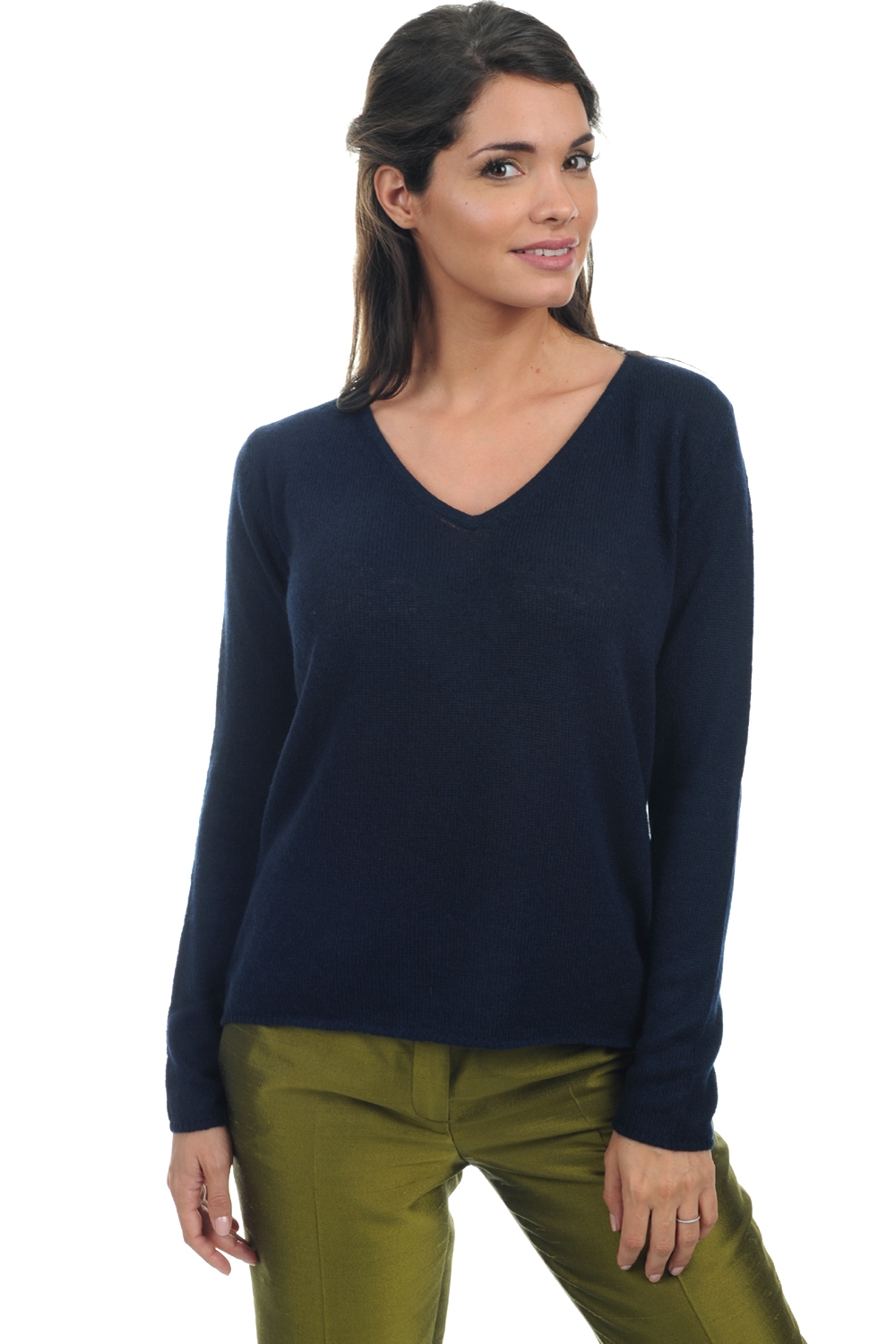 Cashmere ladies basic sweaters at low prices flavie dress blue m