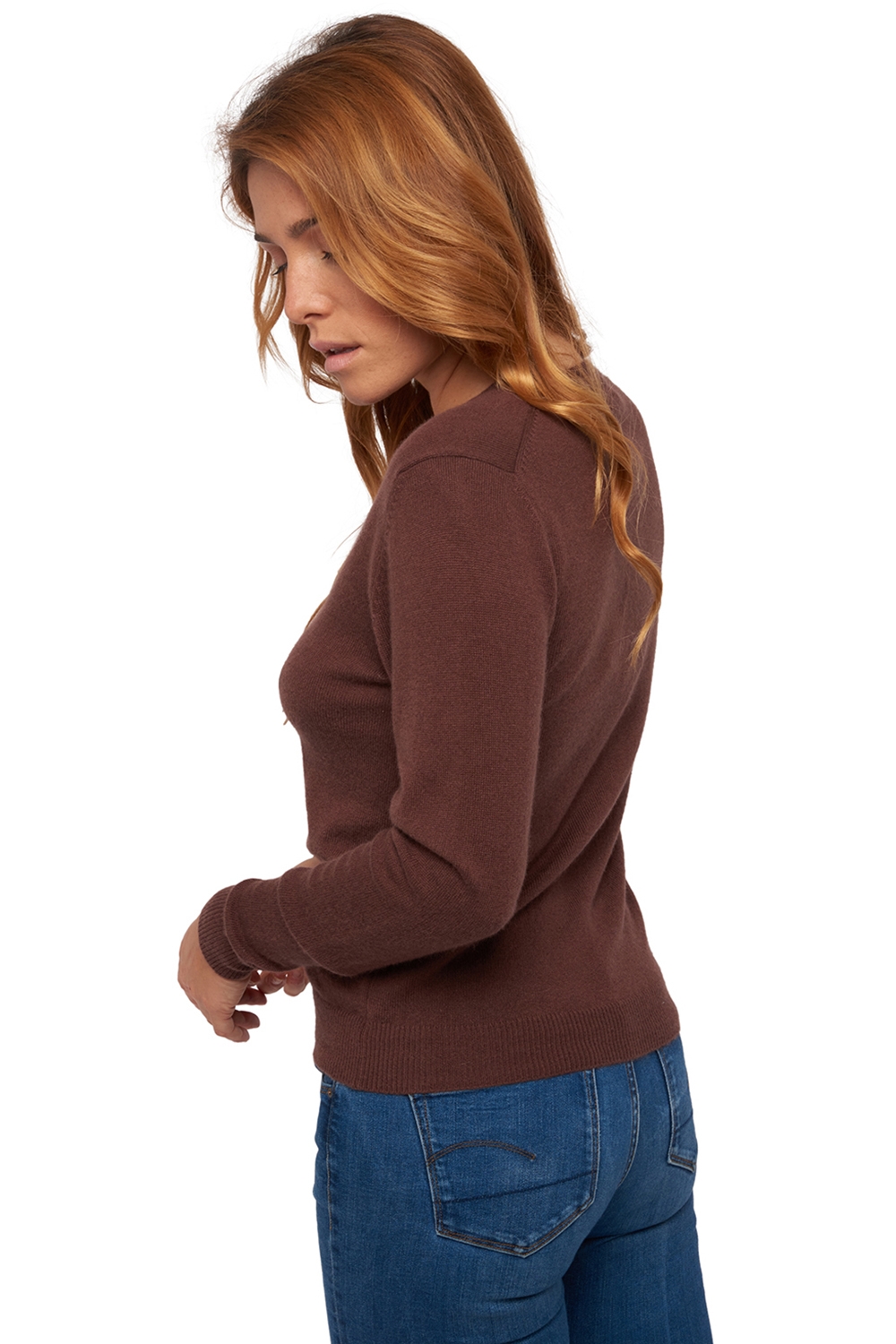Cashmere ladies basic sweaters at low prices taline chocobrown m