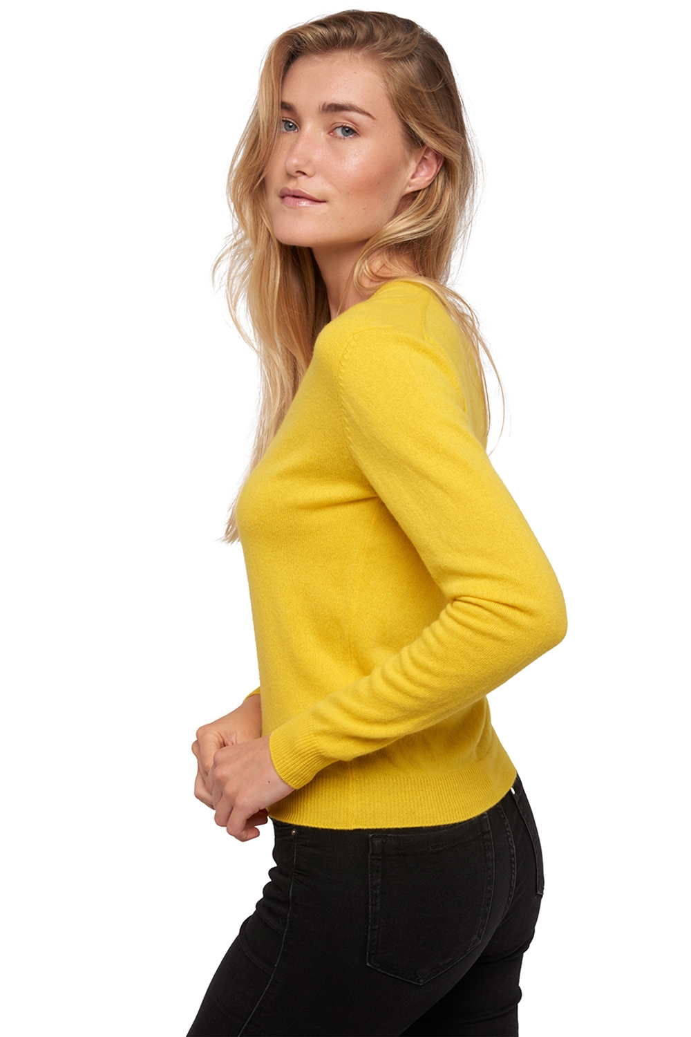 Cashmere ladies basic sweaters at low prices taline sunny yellow m