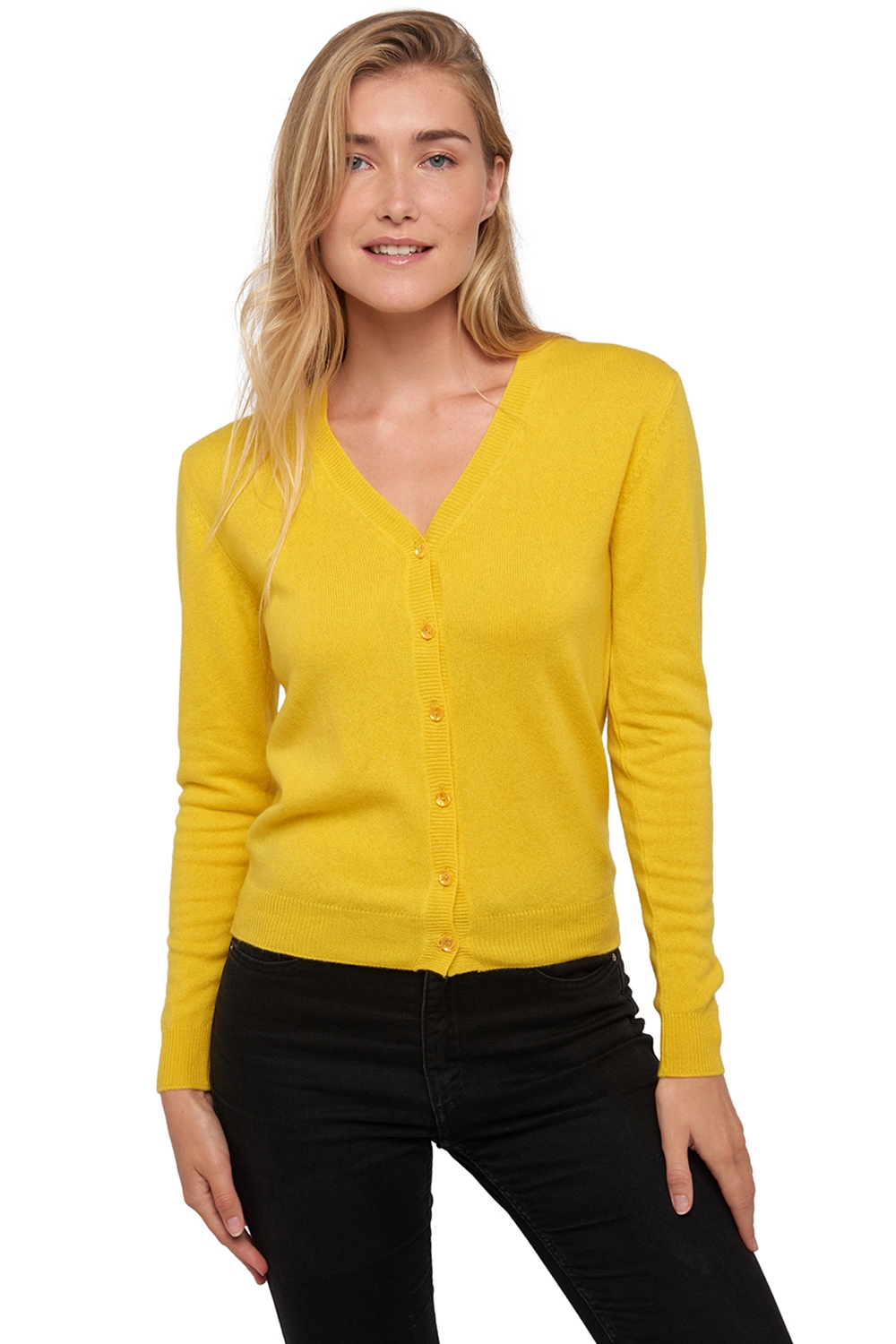 Cashmere ladies basic sweaters at low prices taline sunny yellow xl