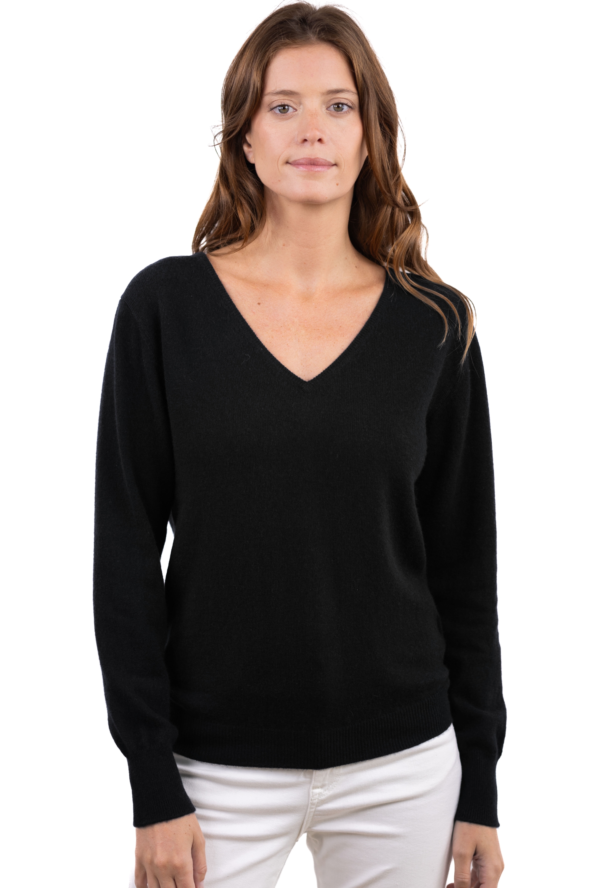 Cashmere ladies basic sweaters at low prices trieste first black xl