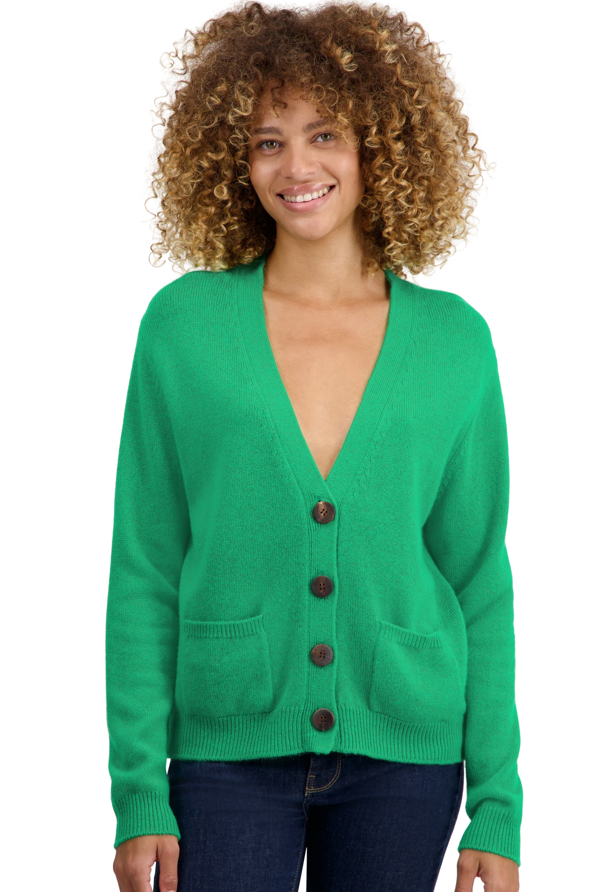 Cashmere ladies cardigans tanzania new green 2xl