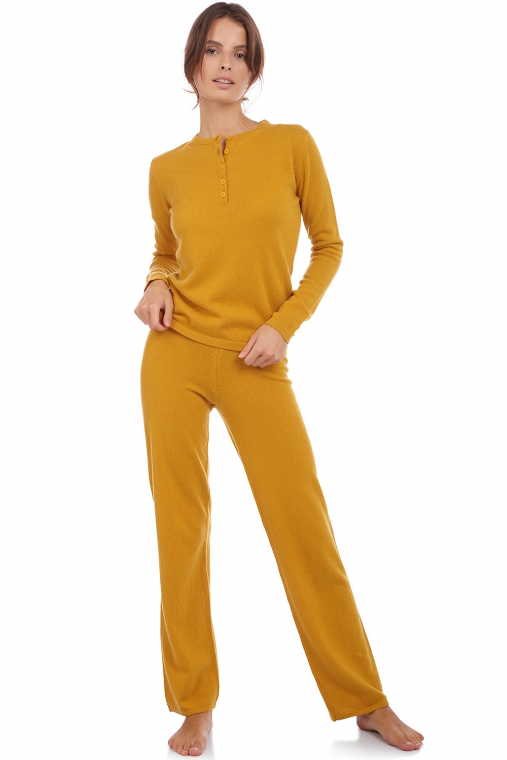 Cashmere ladies cocooning loan mustard s