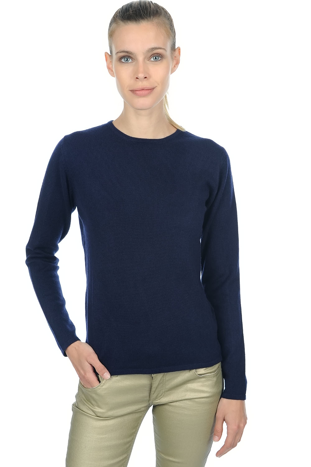 Cashmere ladies premium sweaters line premium premium navy 2xl