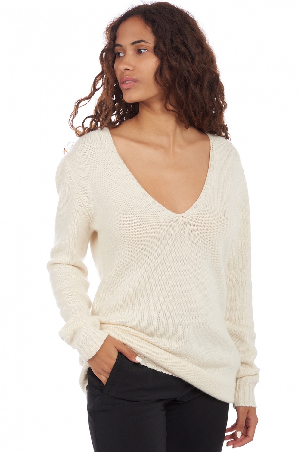 Cashmere ladies premium sweaters vanessa premium tenzin natural 2xl
