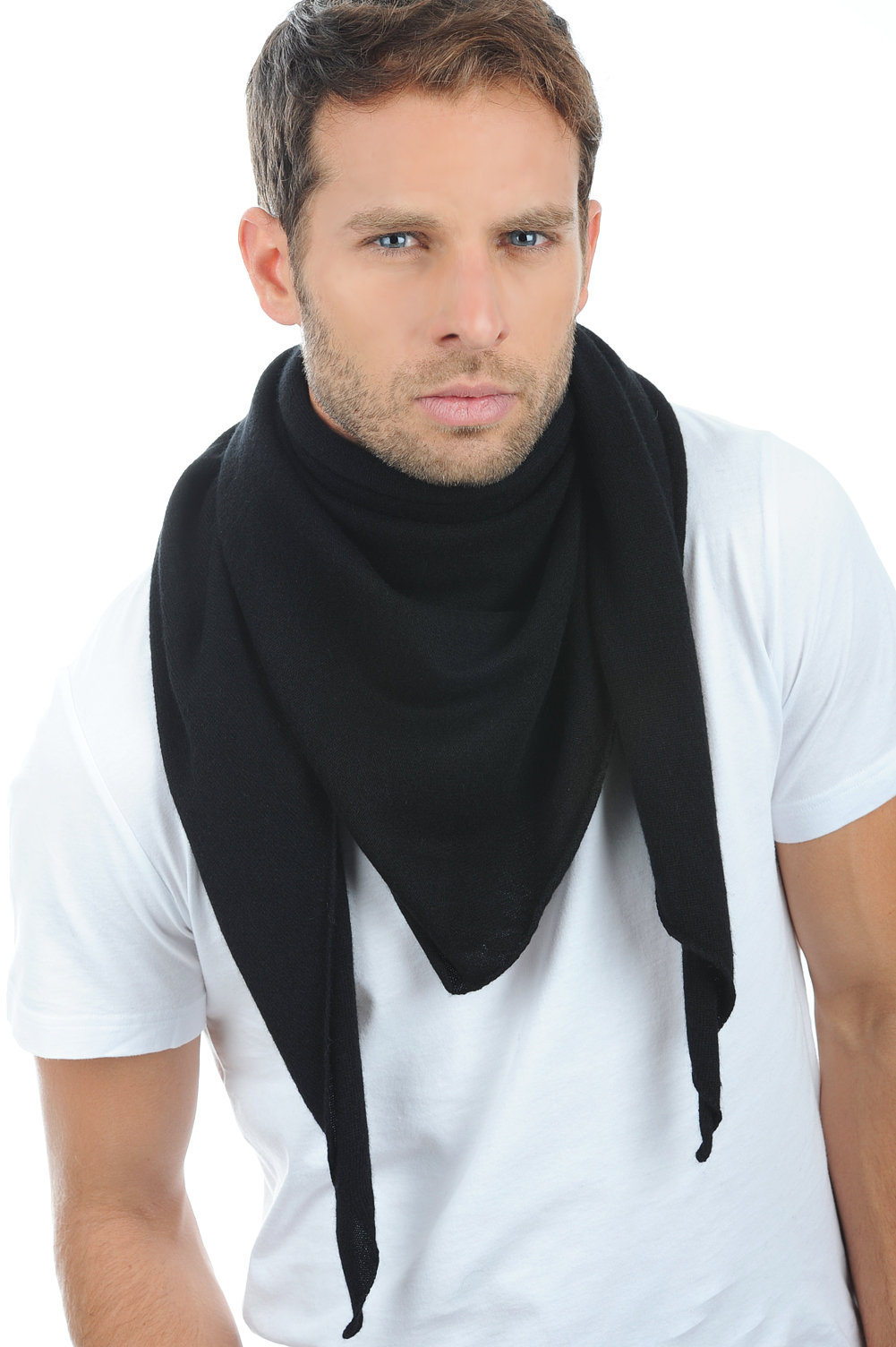 Cashmere ladies scarves mufflers argan black one size