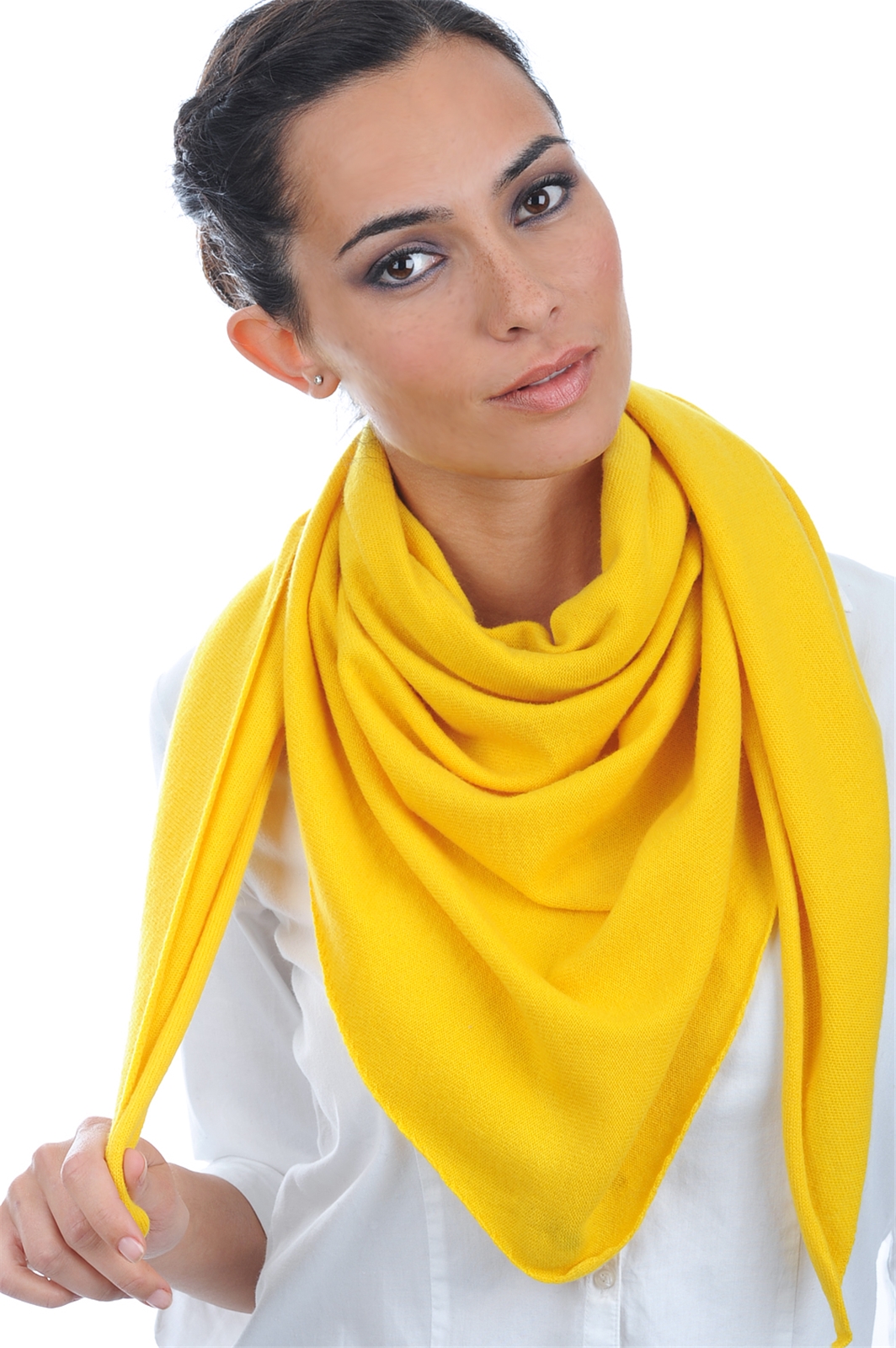 Cashmere ladies scarves mufflers argan cyber yellow one size