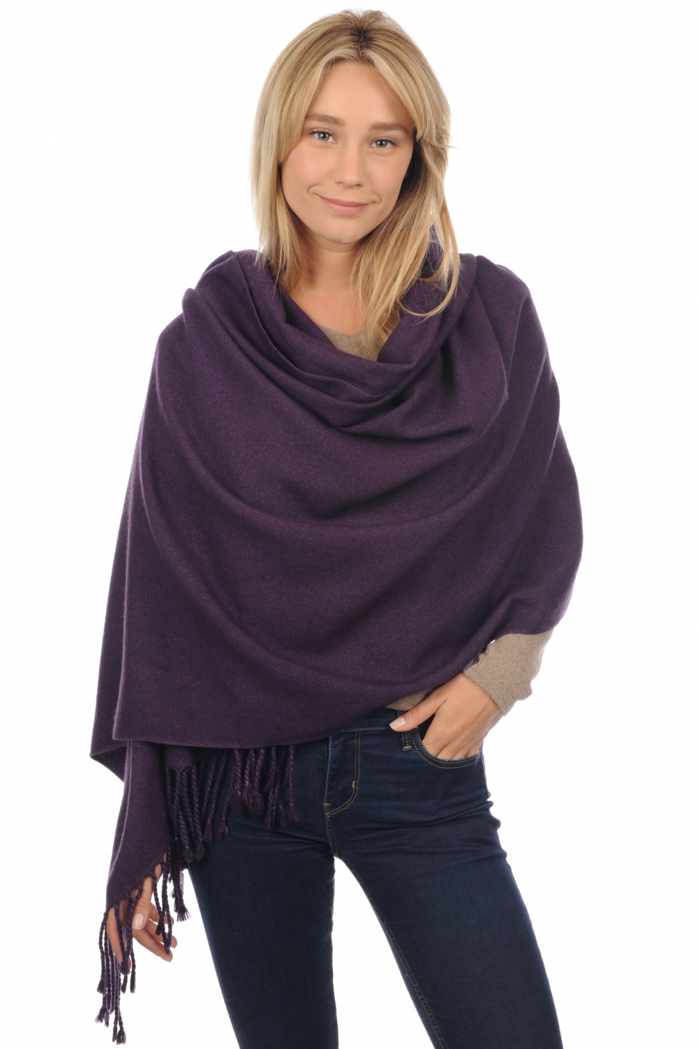 Cashmere ladies scarves mufflers niry purple violet 200x90cm