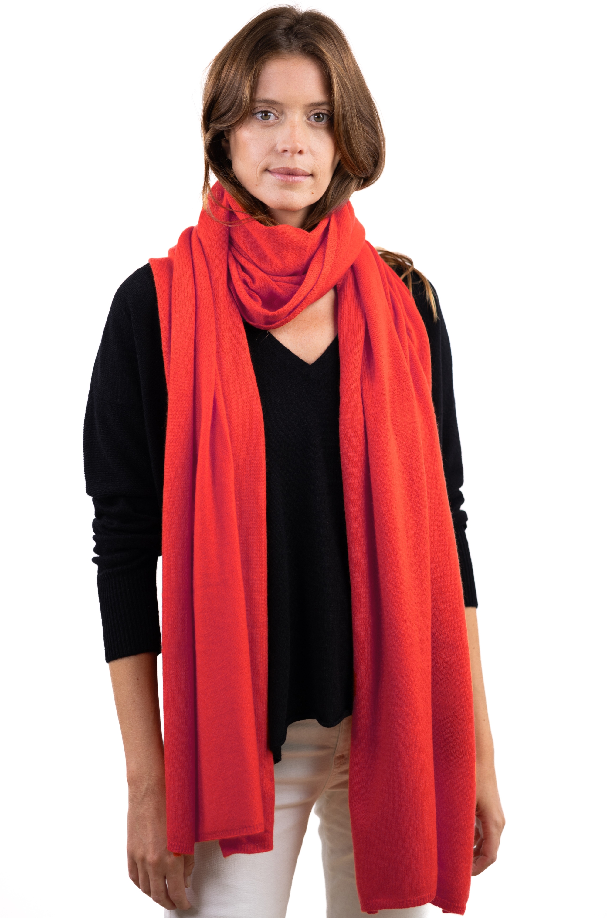 Cashmere ladies scarves mufflers wifi rouge 230cm x 60cm