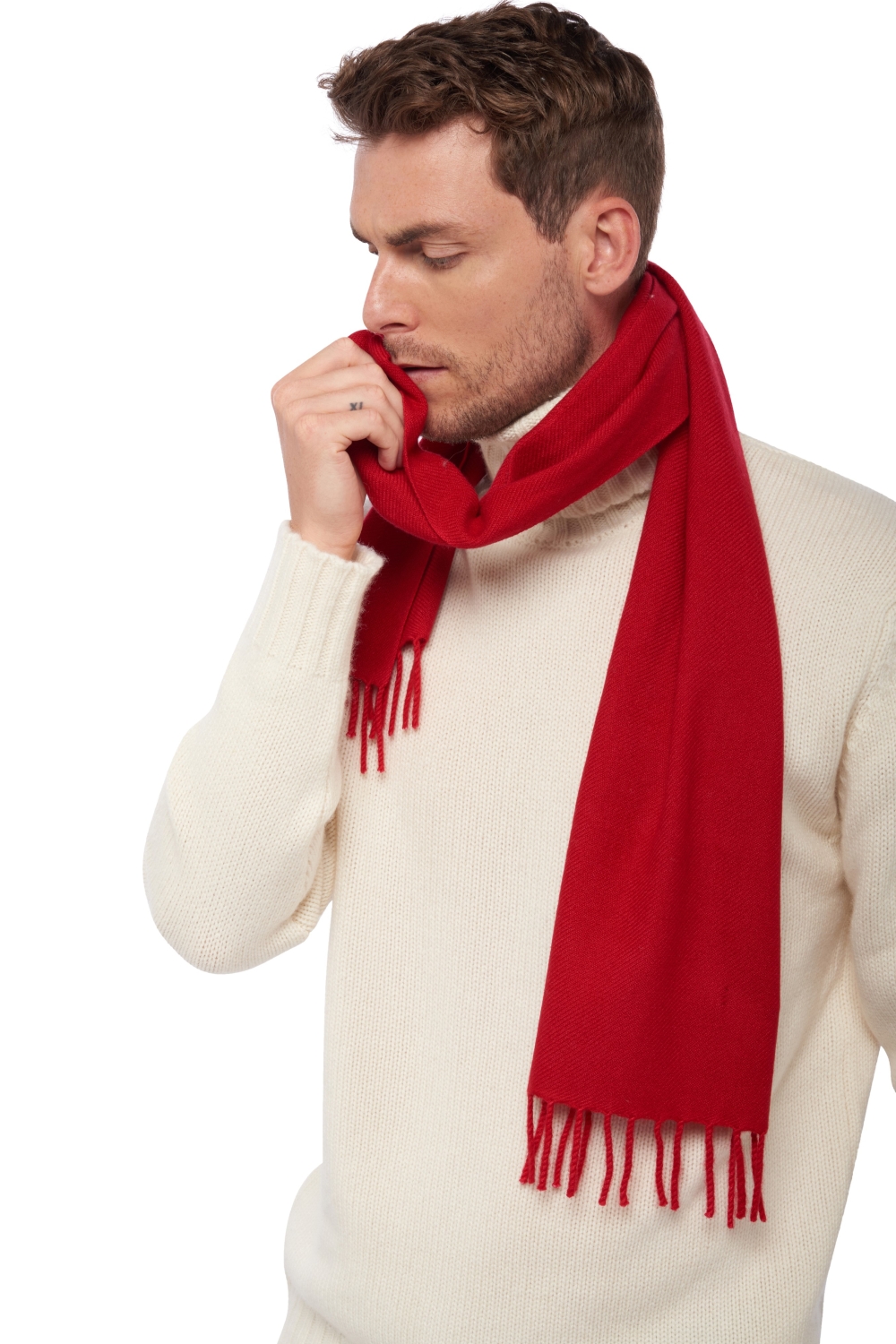 Cashmere ladies scarves mufflers zak170 deep red 170 x 25 cm