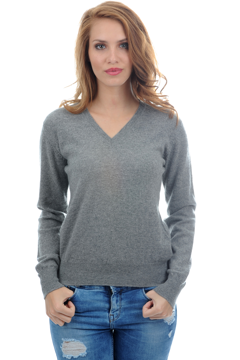 Cashmere ladies timeless classics faustine grey marl s