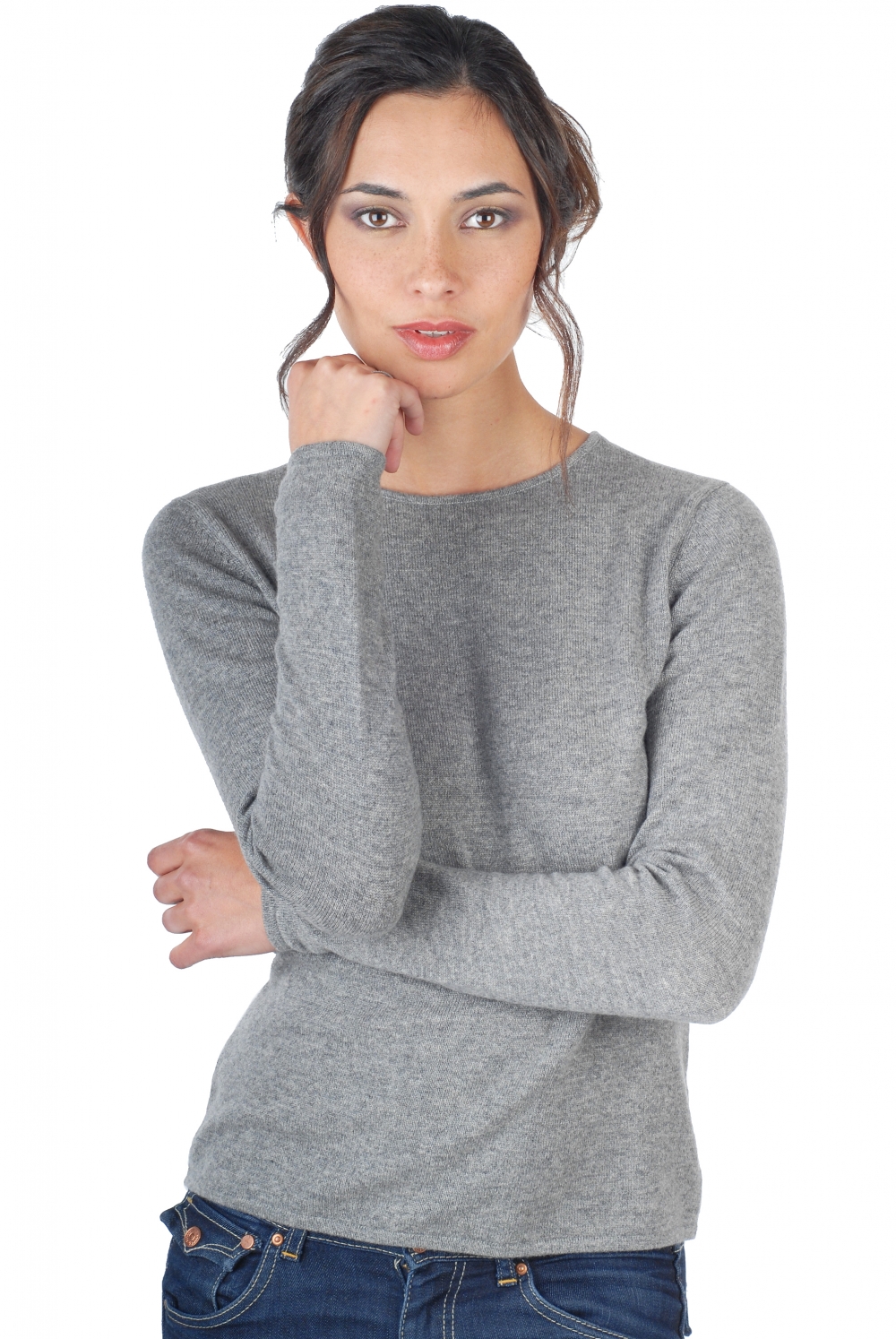 Cashmere ladies timeless classics line grey marl s