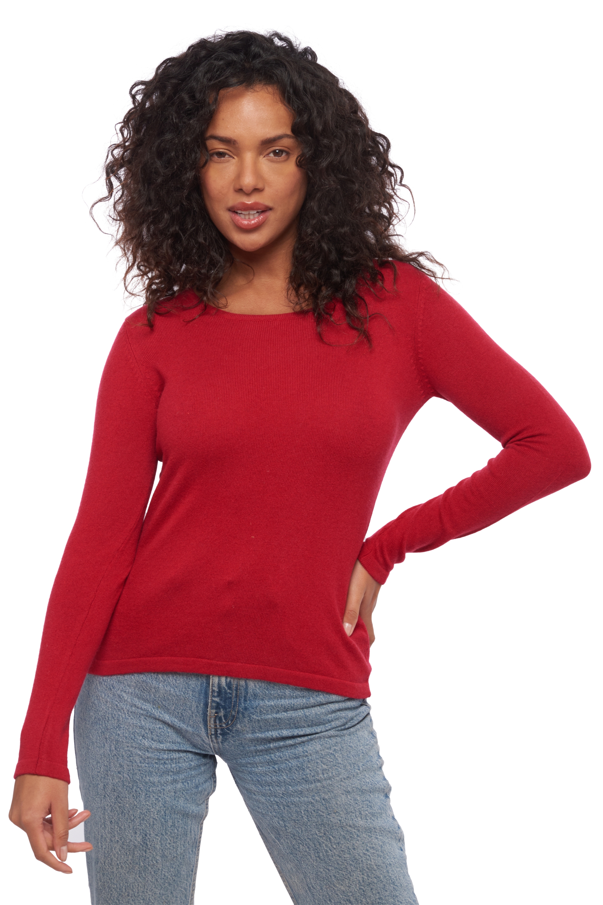 Cashmere ladies timeless classics solange blood red xs