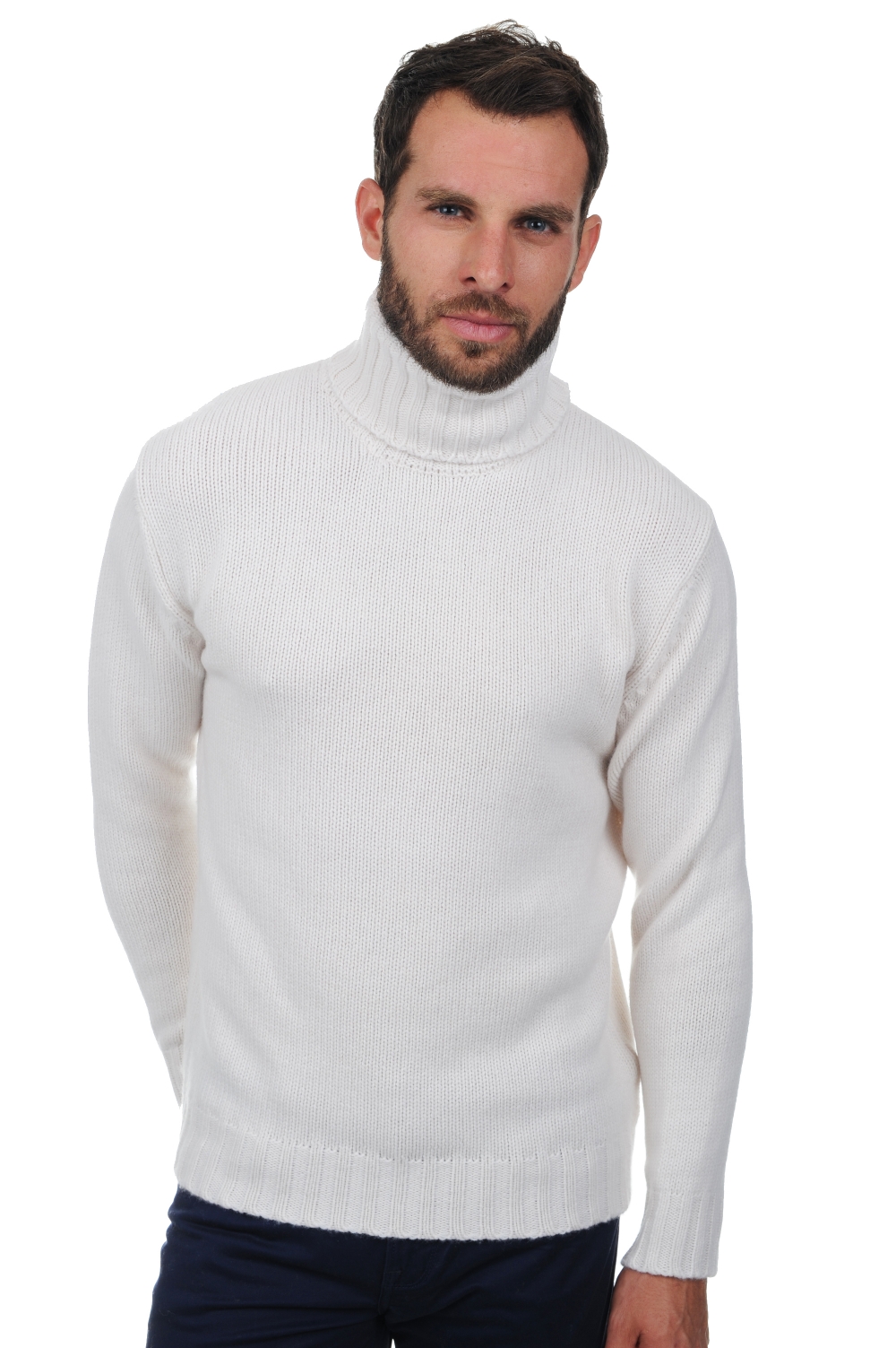Cashmere men chunky sweater achille off white l