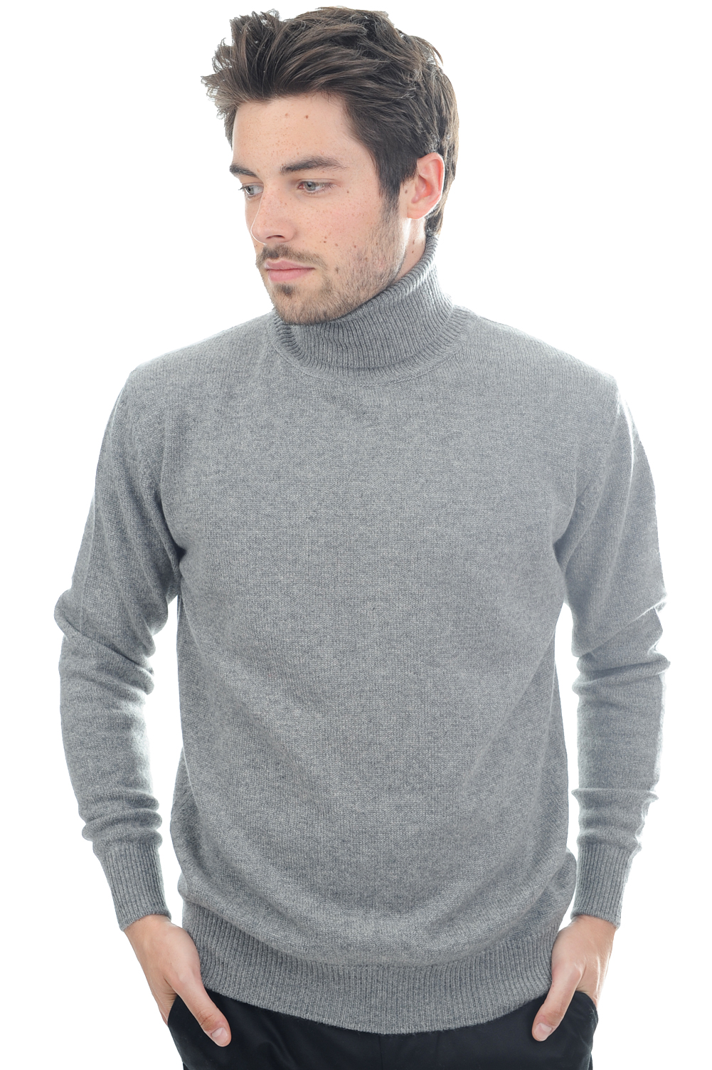 Cashmere men chunky sweater edgar 4f grey marl 2xl