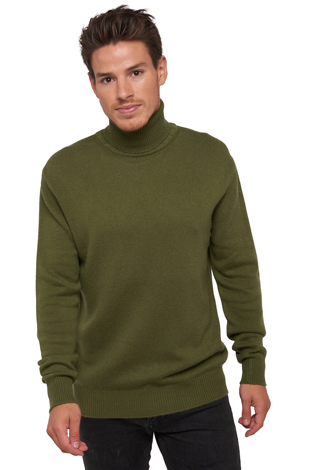 Cashmere men chunky sweater edgar 4f ivy green m