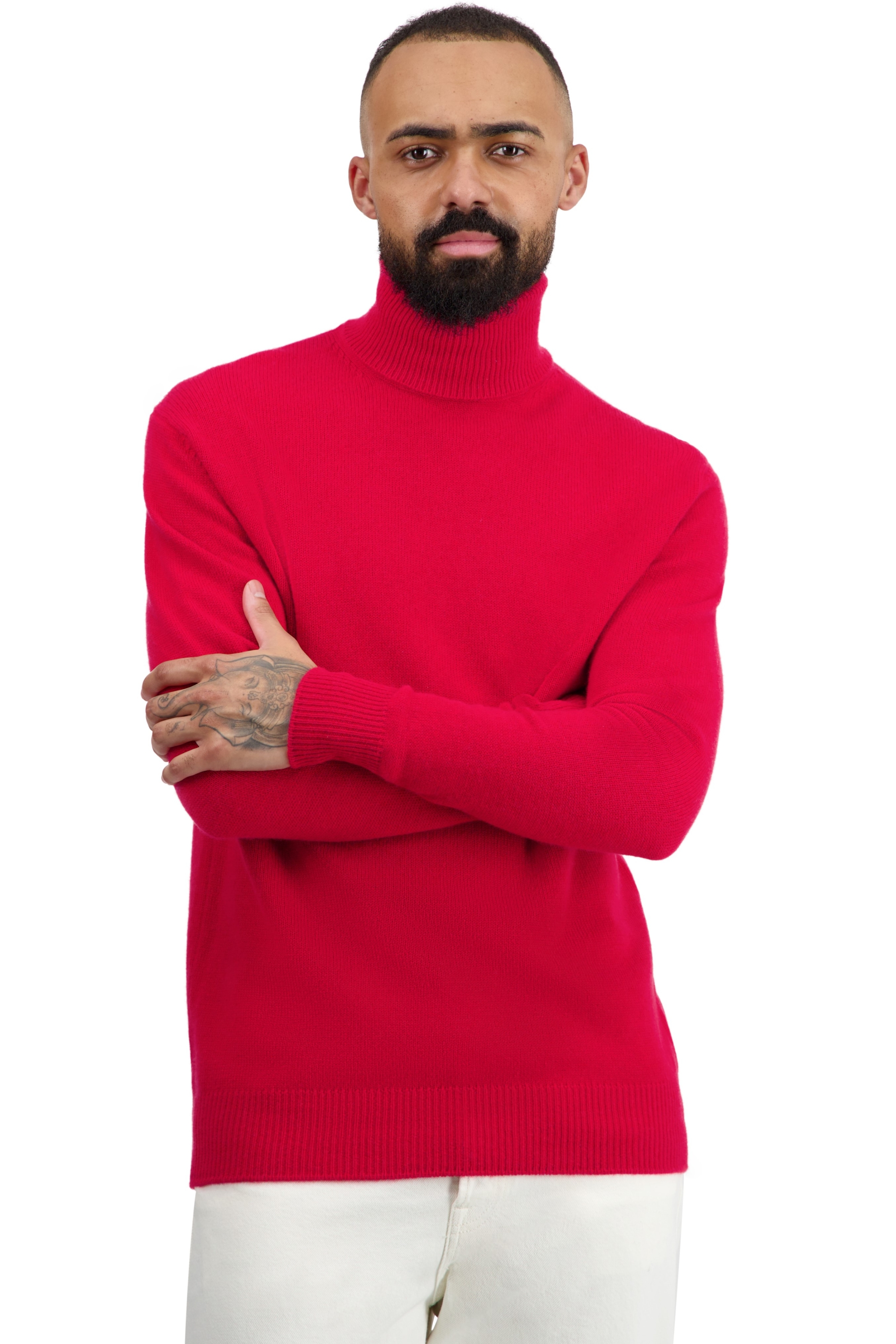 Cashmere men chunky sweater edgar 4f rouge m