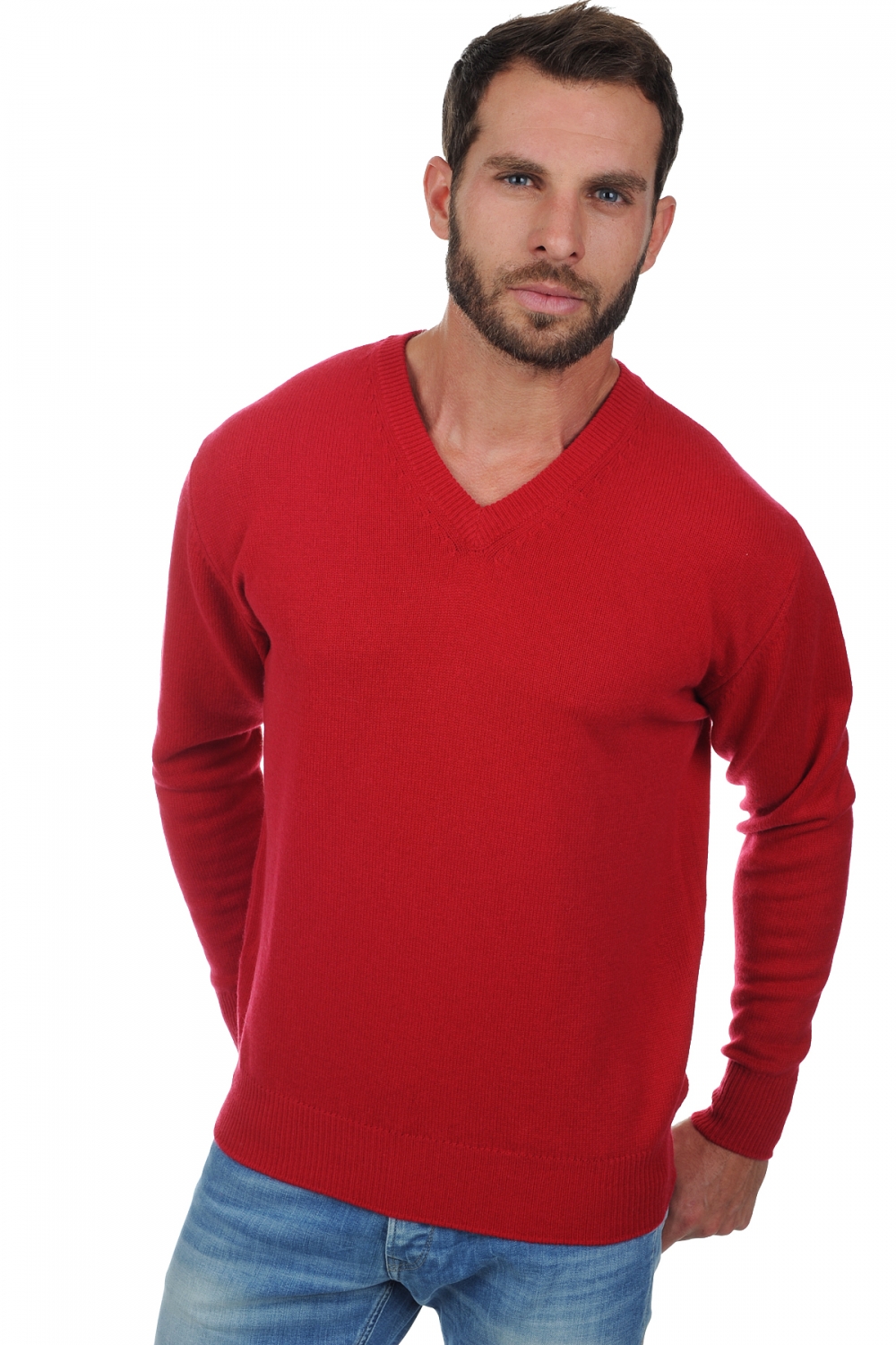 Cashmere men chunky sweater hippolyte 4f blood red m