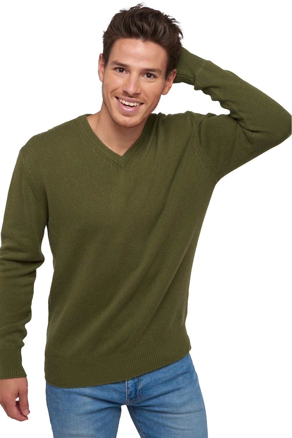 Cashmere men chunky sweater hippolyte 4f ivy green m