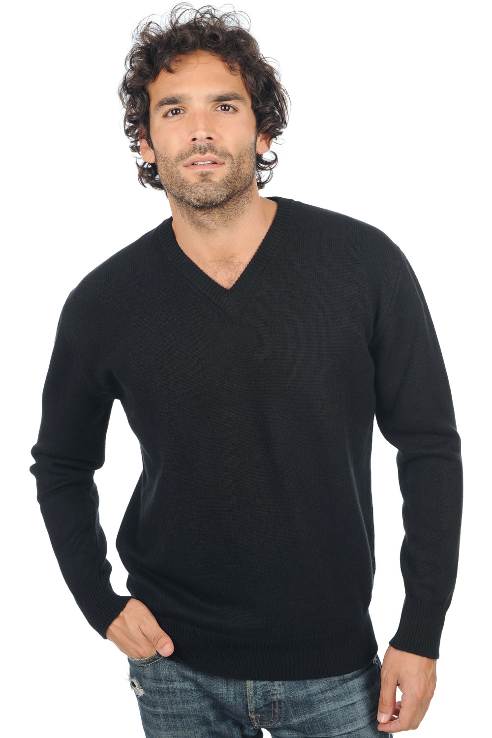 Cashmere men chunky sweater hippolyte 4f premium black s