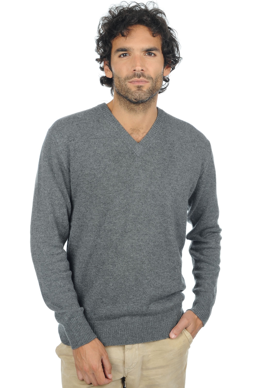 Cashmere men chunky sweater hippolyte 4f premium premium graphite m