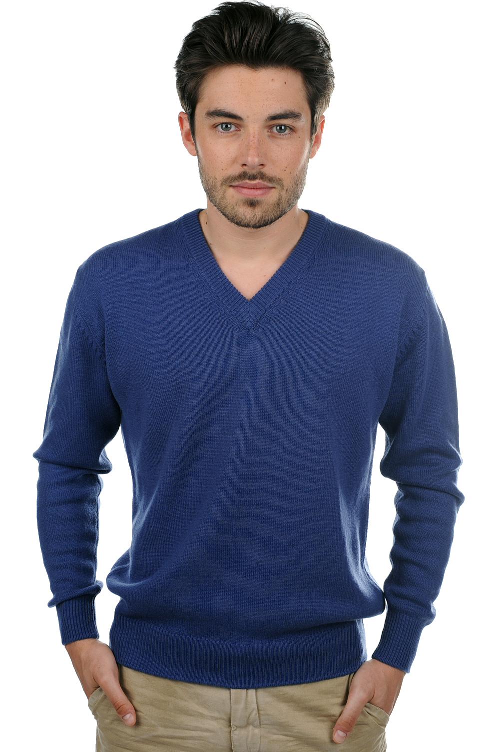 Cashmere men chunky sweater hippolyte 4f twilight blue m