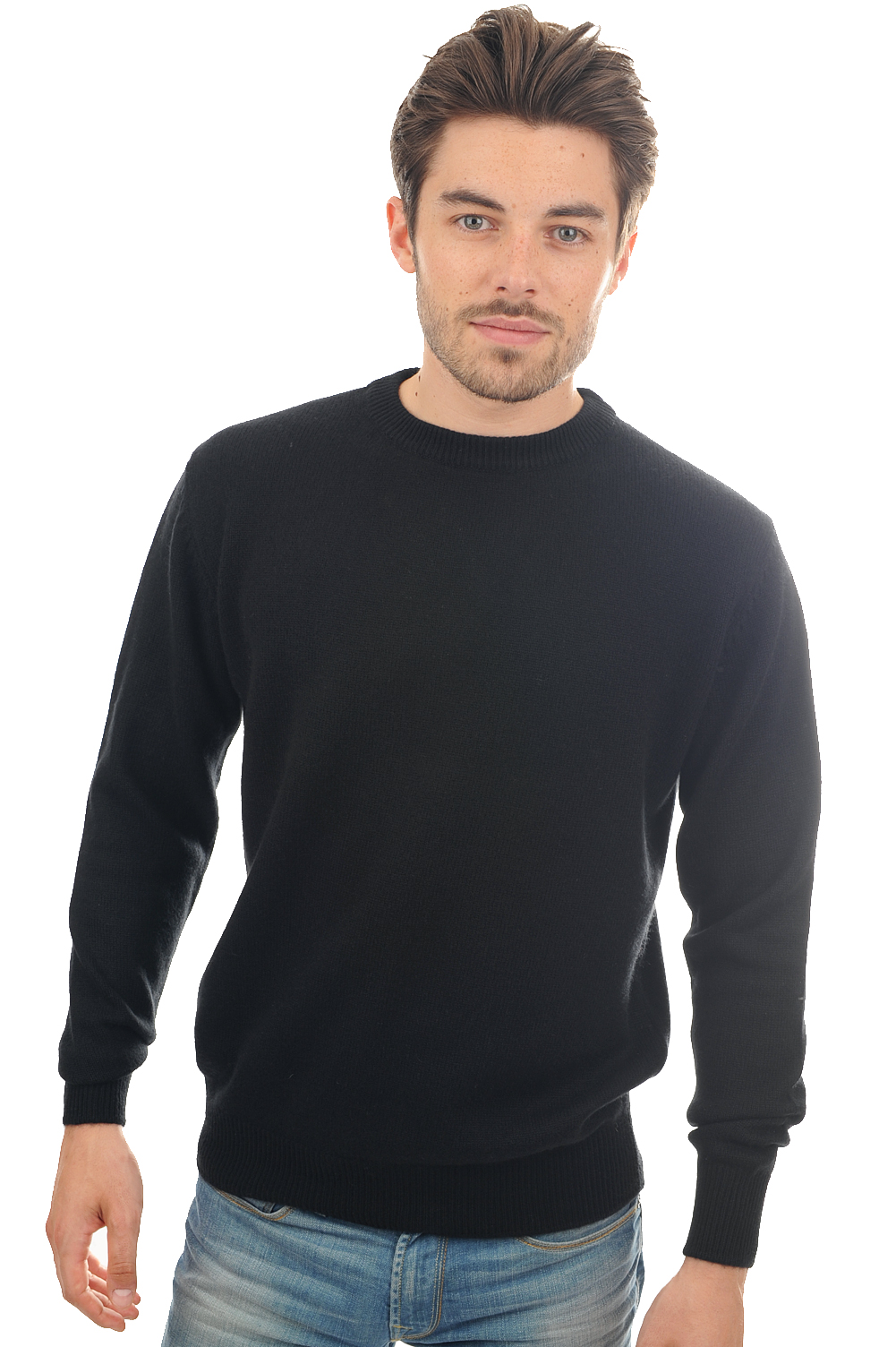 Cashmere men chunky sweater nestor 4f black 4xl