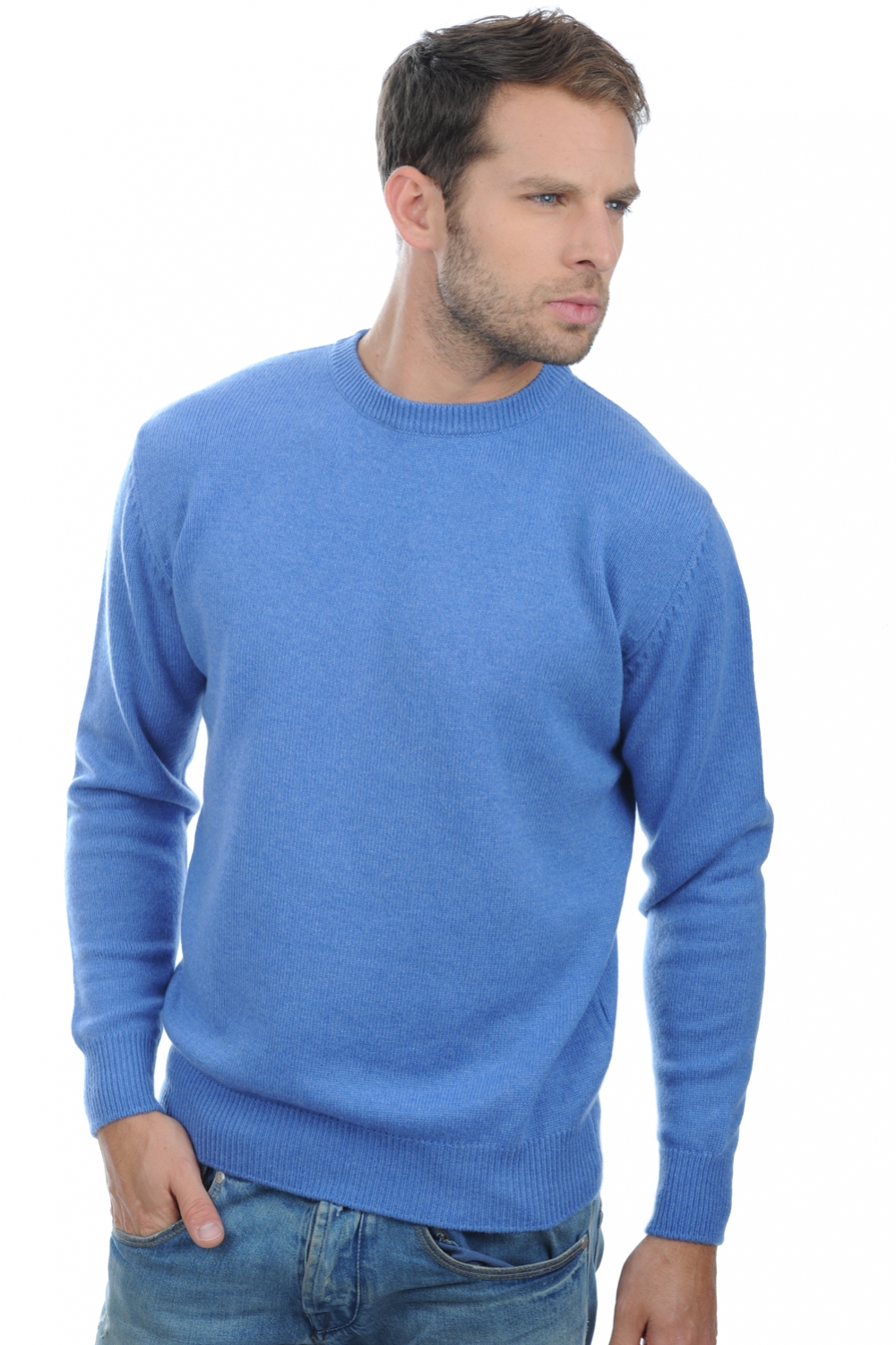 Cashmere men chunky sweater nestor 4f blue chine 4xl